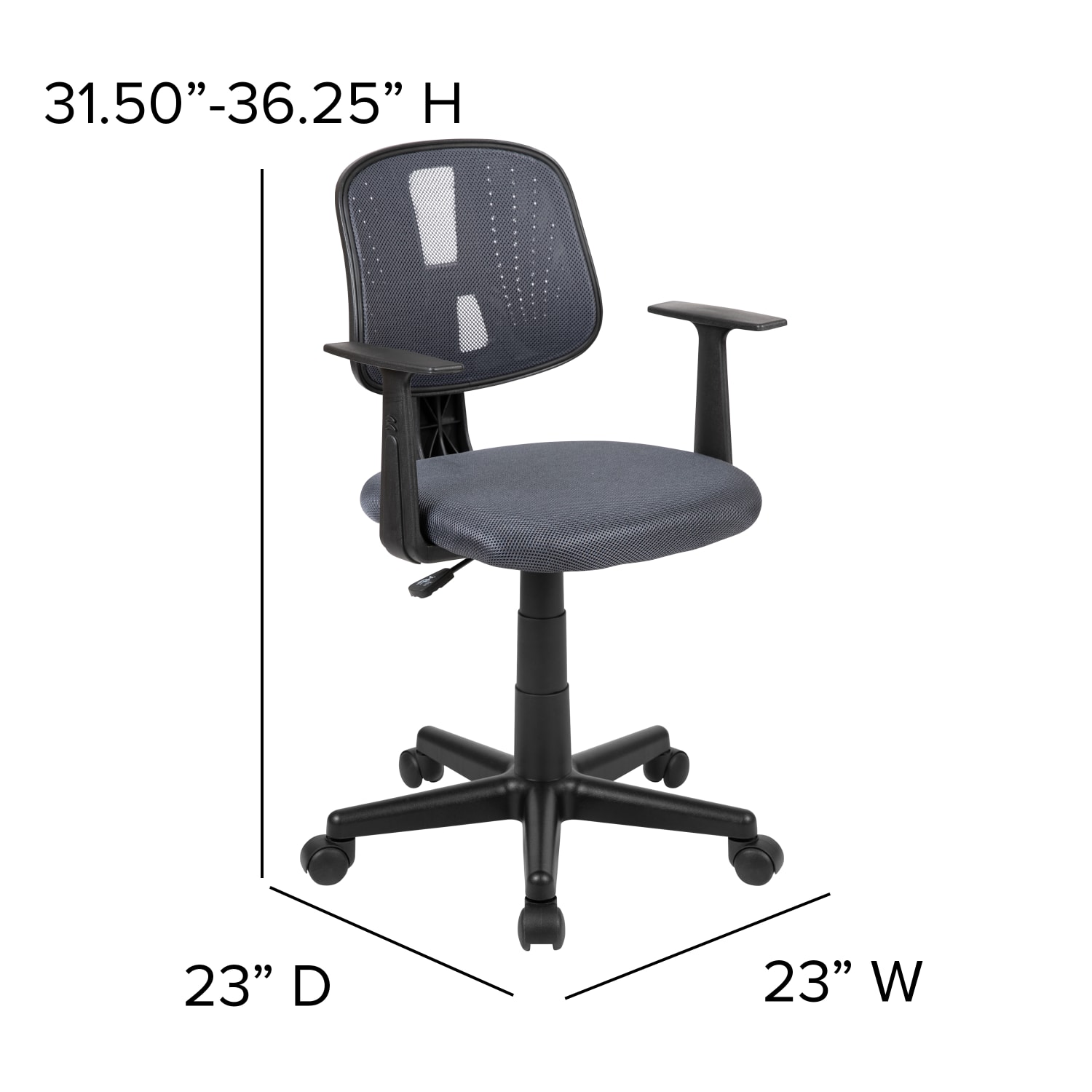Flash Furniture Flash Fundamentals Mesh LowMid Back Task Chair Gray PopularChairscom