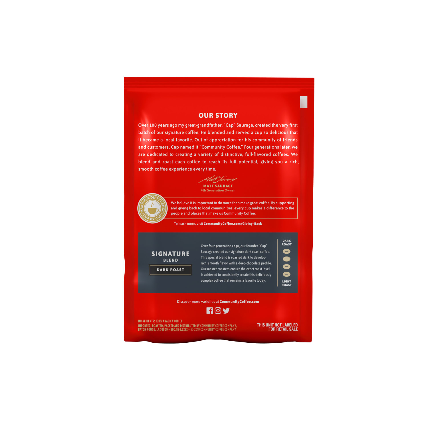 Community Coffee Arabica Single-Serve Coffee Packets, Signature Blend, Carton Of 20 - Image 4