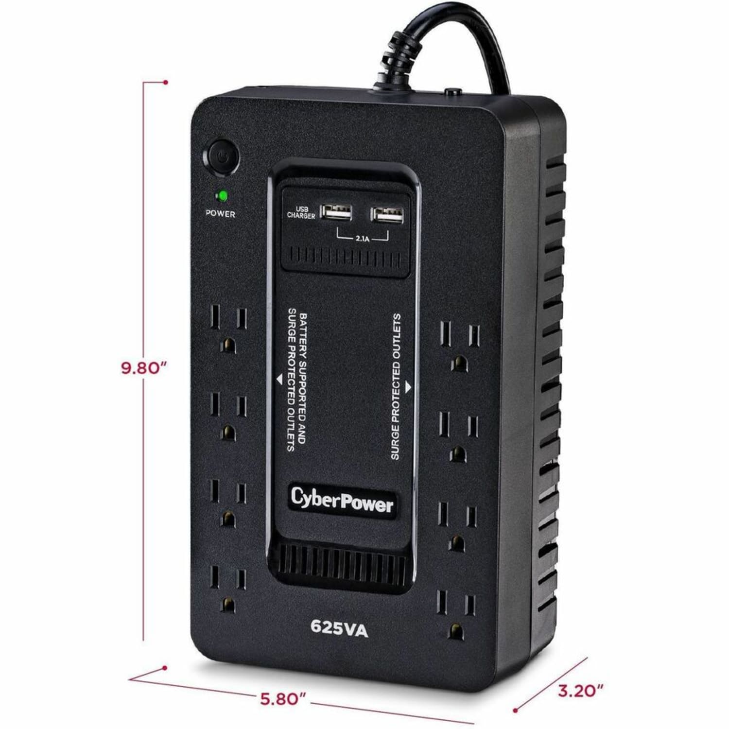 CyberPower ST625U Standby UPS Systems - 625VA/360W, 120 VAC, NEMA 5-15P, Compact, 8 Outlets, PowerPanel Personal, $100000 CEG, 3YR Warranty - Image 5