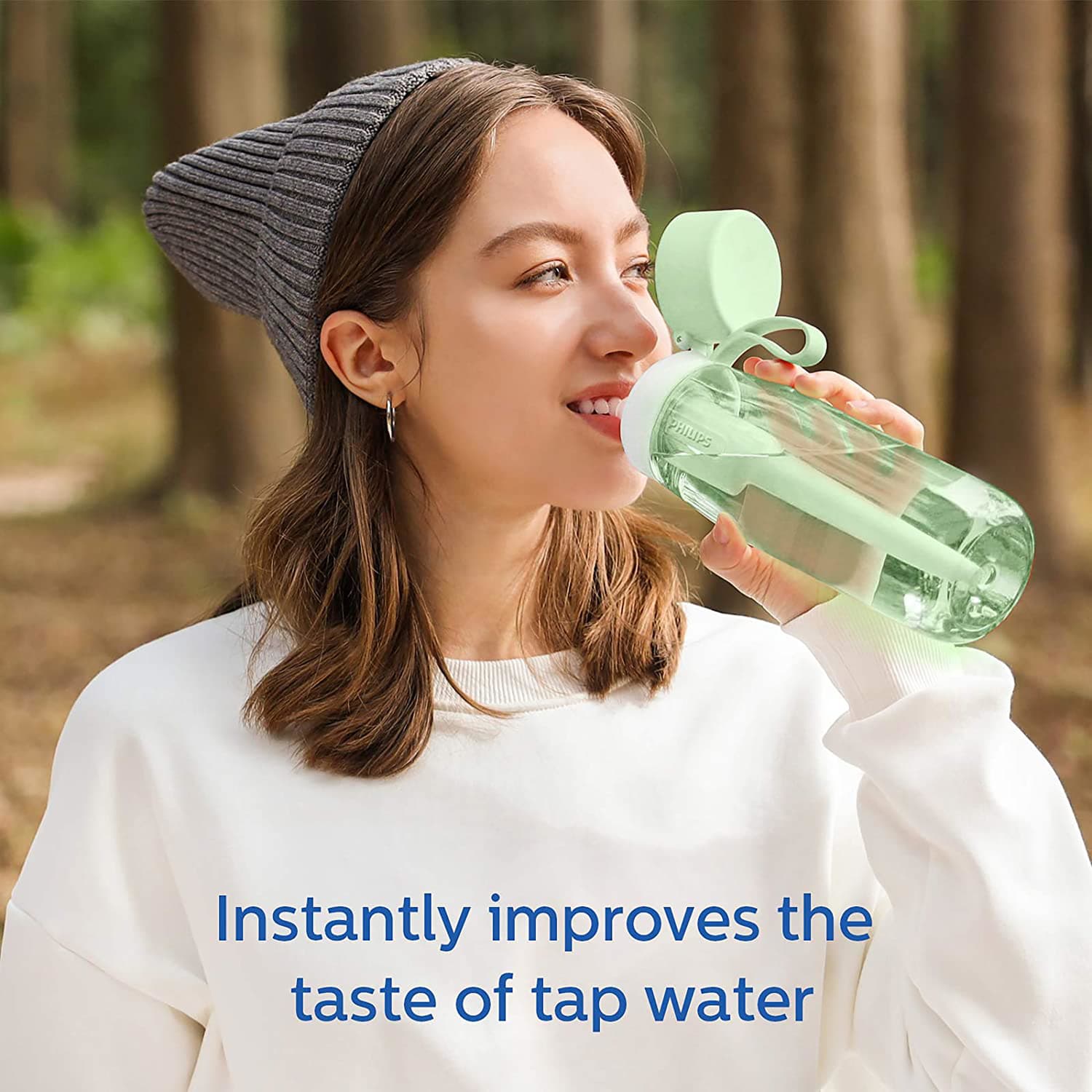 Philips GoZero Everyday Tritan Water Bottle With Filter, 22 Oz, Green - Image 5