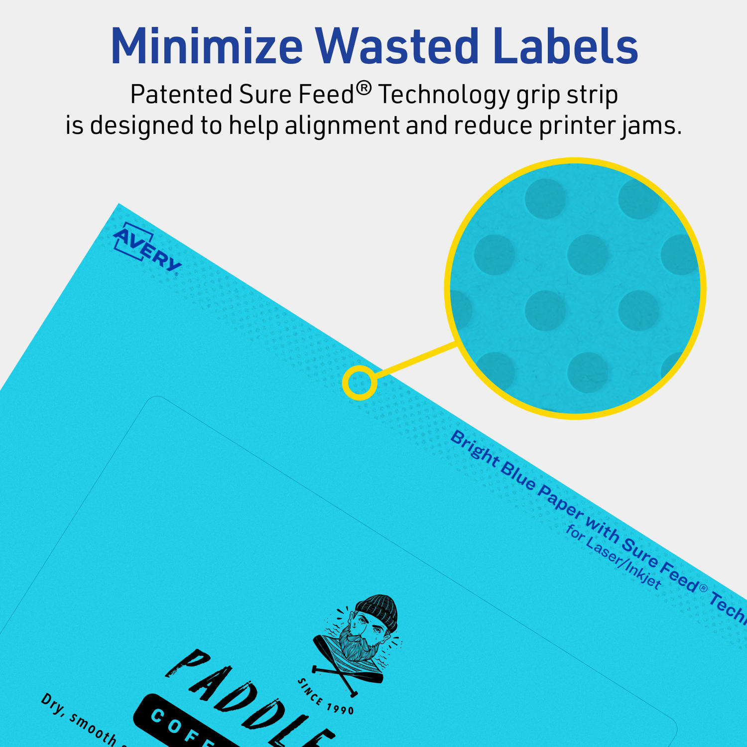 Avery Print-To-The-Edge Labels With Sure Feed Technology, 94278-BBP40, Rectangle, 4in x 6in, Matte Bright Blue, Pack of 80 - Image 5