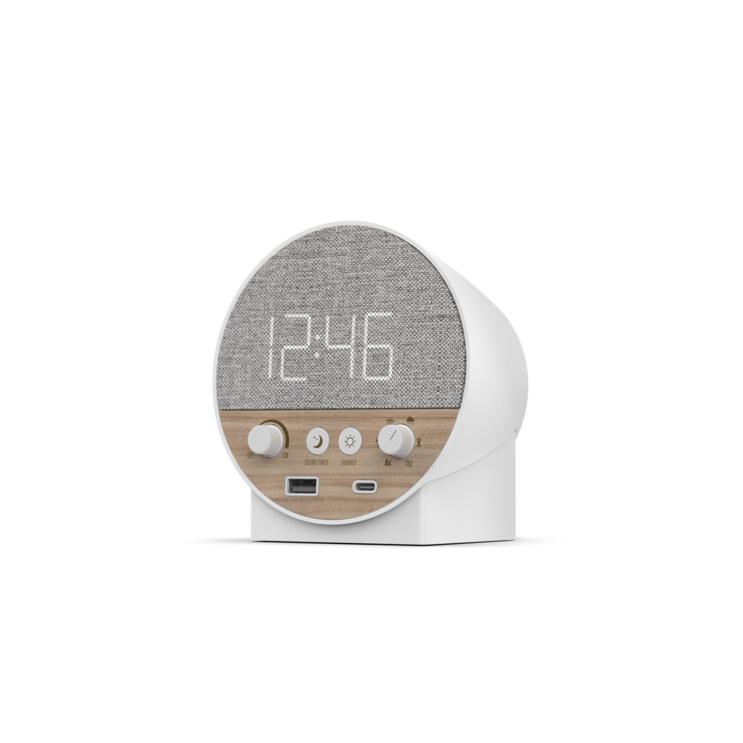 NonStop Station R Hotel Wellness Clock, 4-5/8inH x 4-7/16inW x 3-1/4inD, White/Gray - Image 3