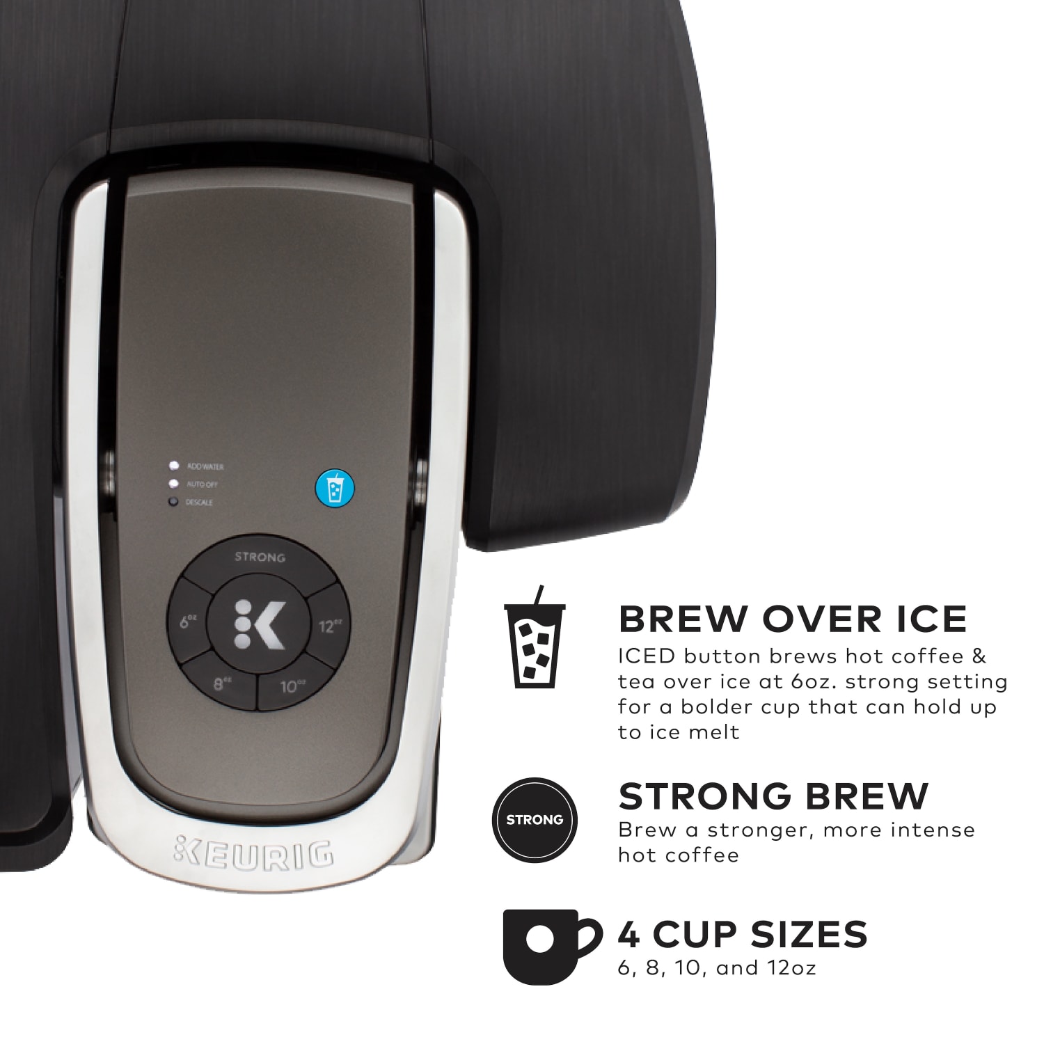 KeurigK-1550 Brewer, 96oz Reservoir, Single Serve K-Cup Pod Small Business Coffee Maker, Black - Image 4