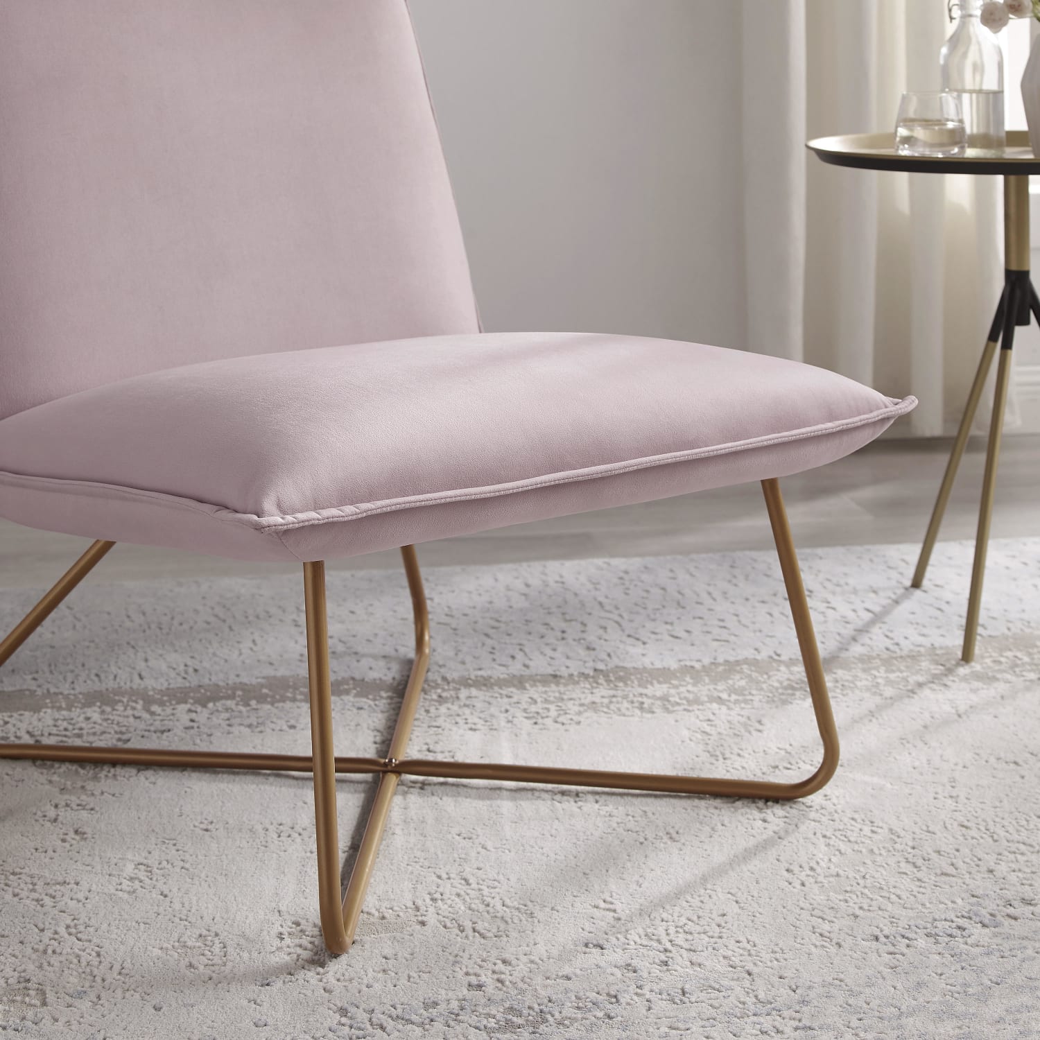 Linon Kipling Accent Chair, Gold/Blush Pink - Image 4
