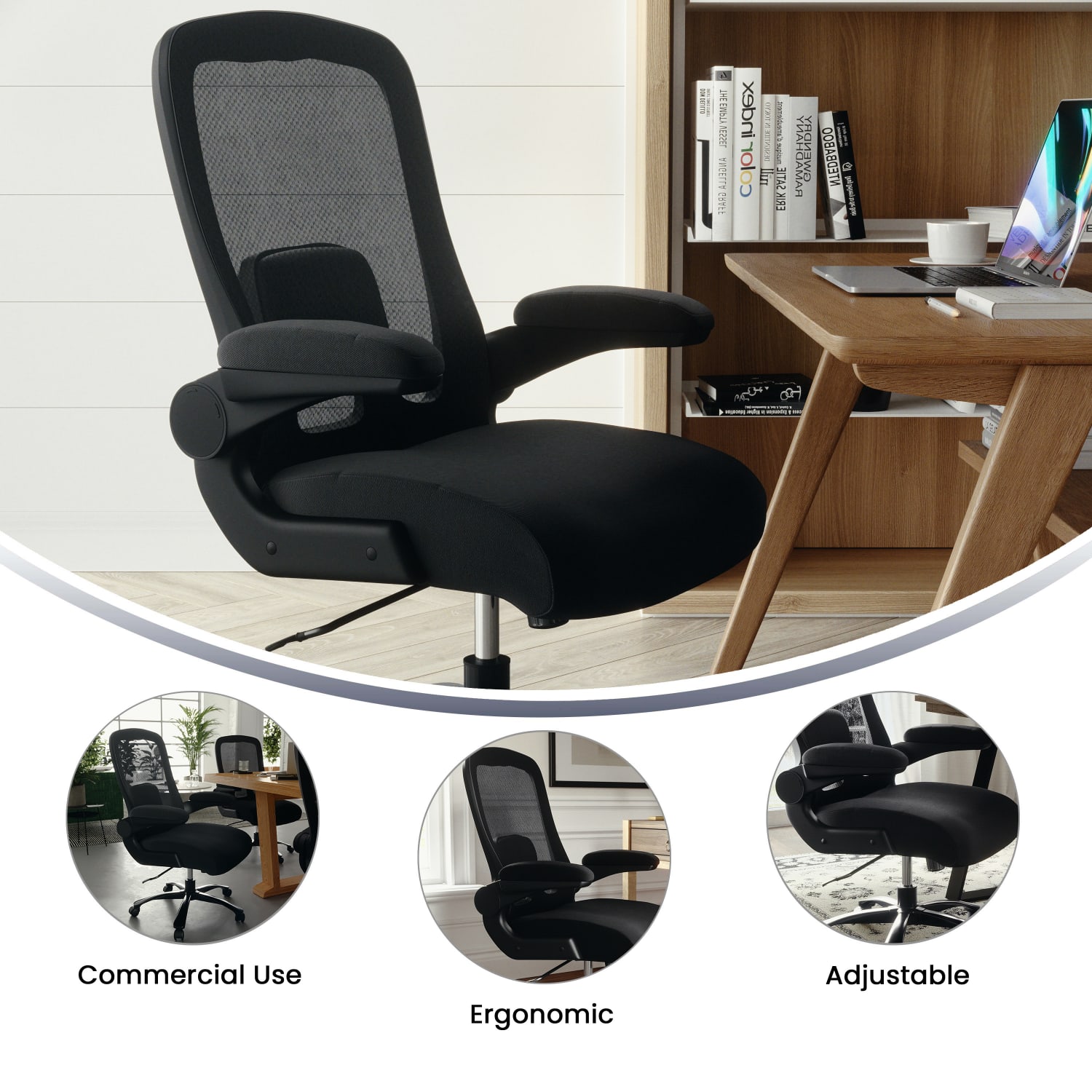 Flash Furniture Hercules Fabric High-Back Big And Tall Ergonomic Office Chair, Black - Image 5