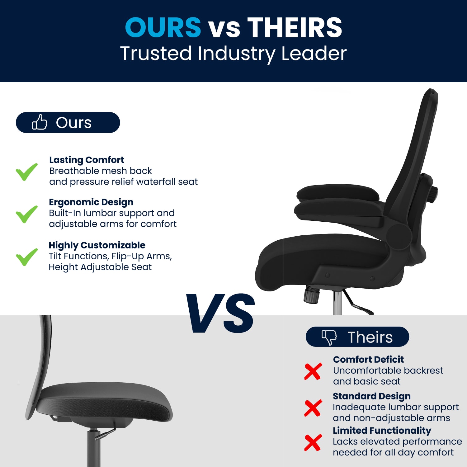 Flash Furniture Hercules Fabric High-Back Big And Tall Ergonomic Office Chair, Black - Image 10
