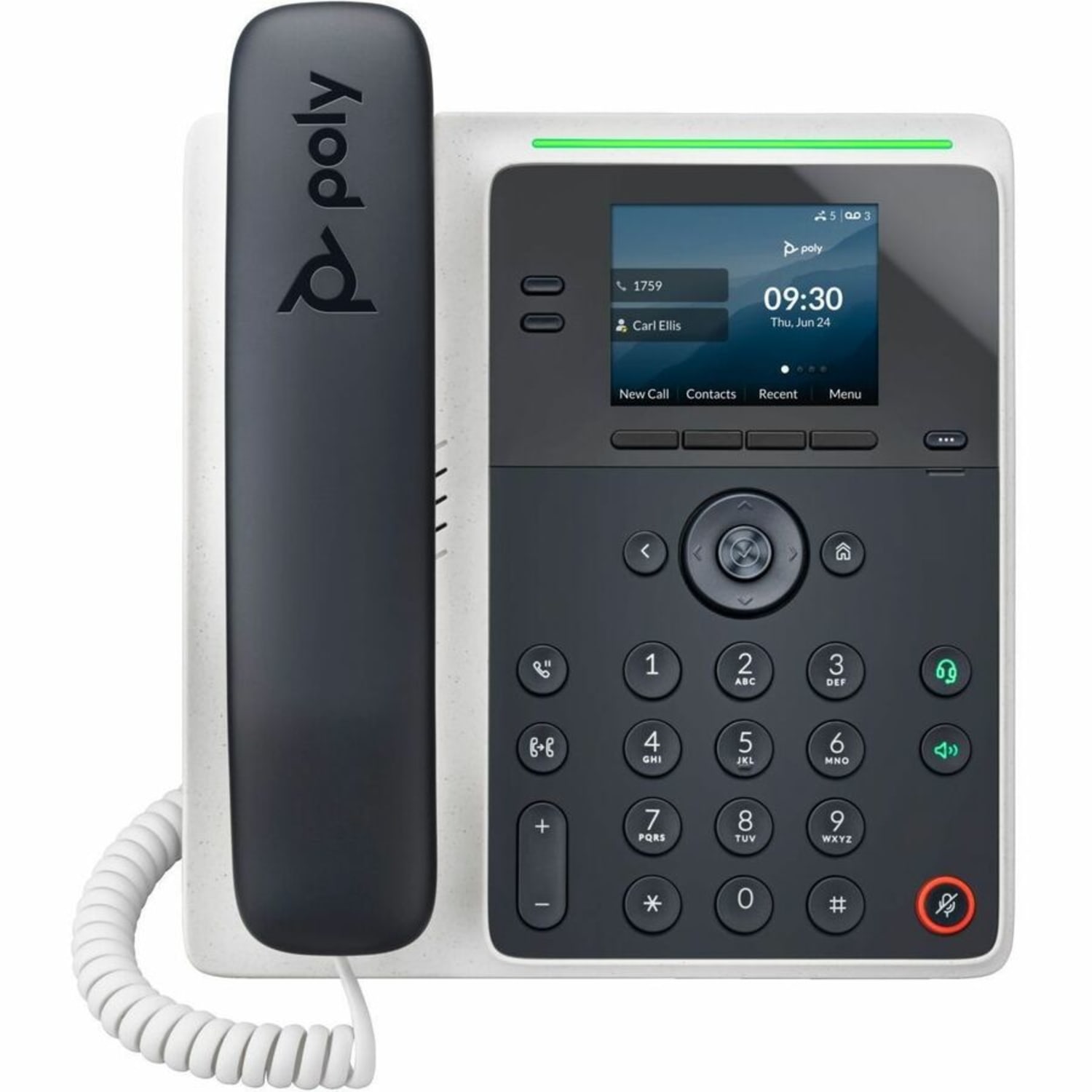 Poly Edge E100 IP Phone - Corded - Corded - Desktop, Wall Mountable - Black - VoIP - 2 x Network (RJ-45) - PoE Ports - Image 6