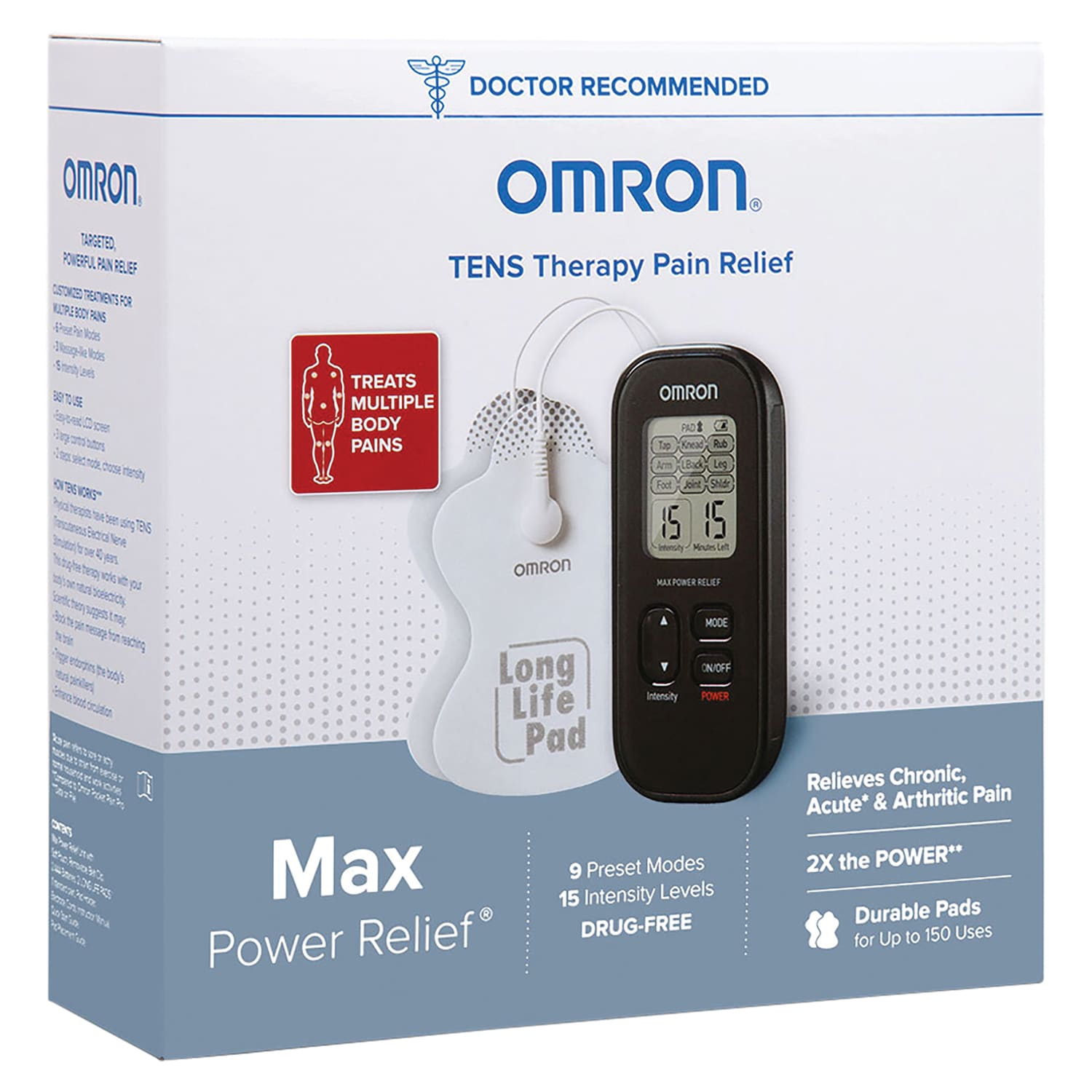 Omron PM500 Max Power Relief TENS Device, 7-1/2in x 7-1/2in, Black - Image 4