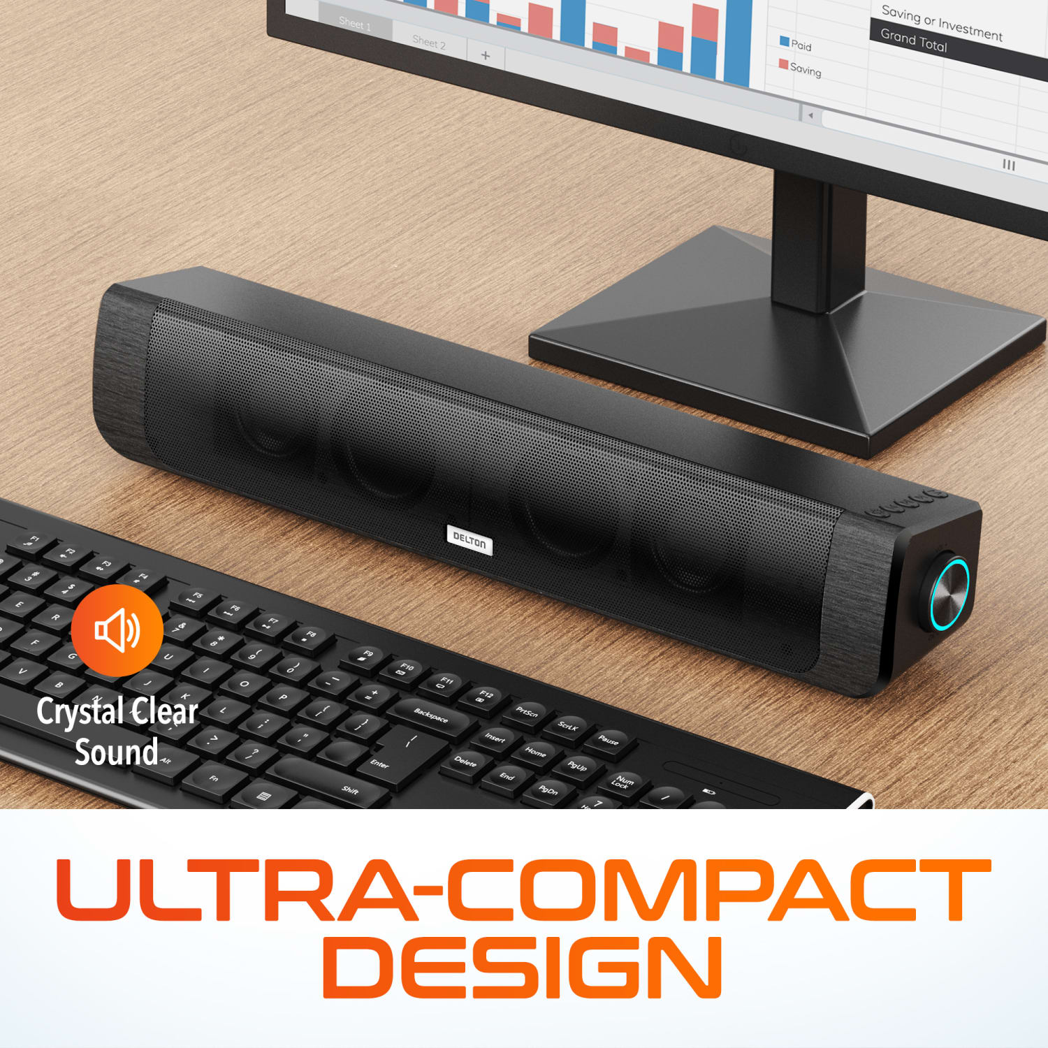 Delton SB200 Wireless USB Stereo Computer Speaker - Image 3