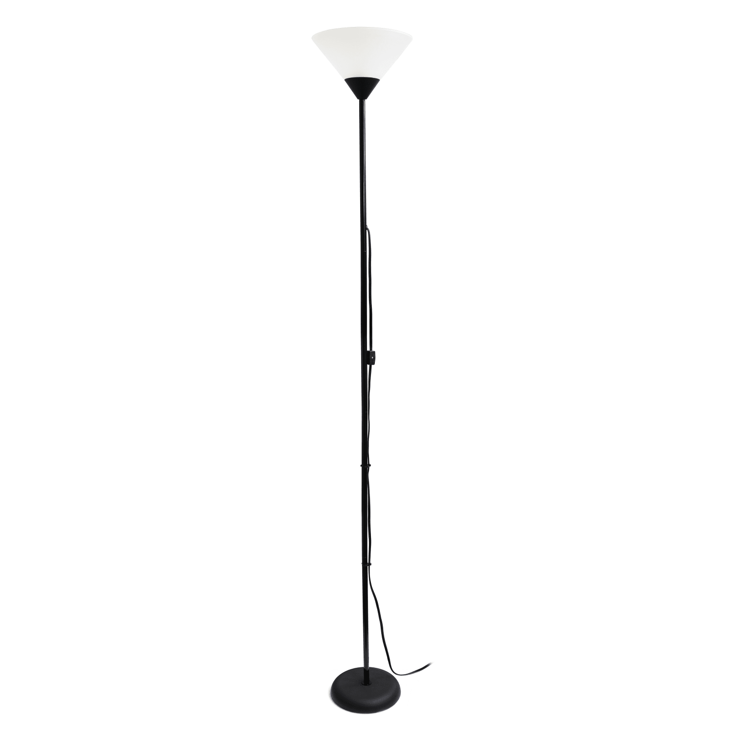 Simple Designs Light Stick Torchiere Floor Lamp, 71 1/4inH, Clear Shade/Black Base - Image 3