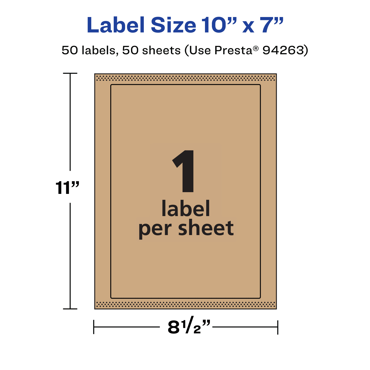 Avery Kraft Permanent Labels With Sure Feed, 94263-KMP50, Rectangle, 10in x 7in, Brown, Pack Of 50 - Image 6