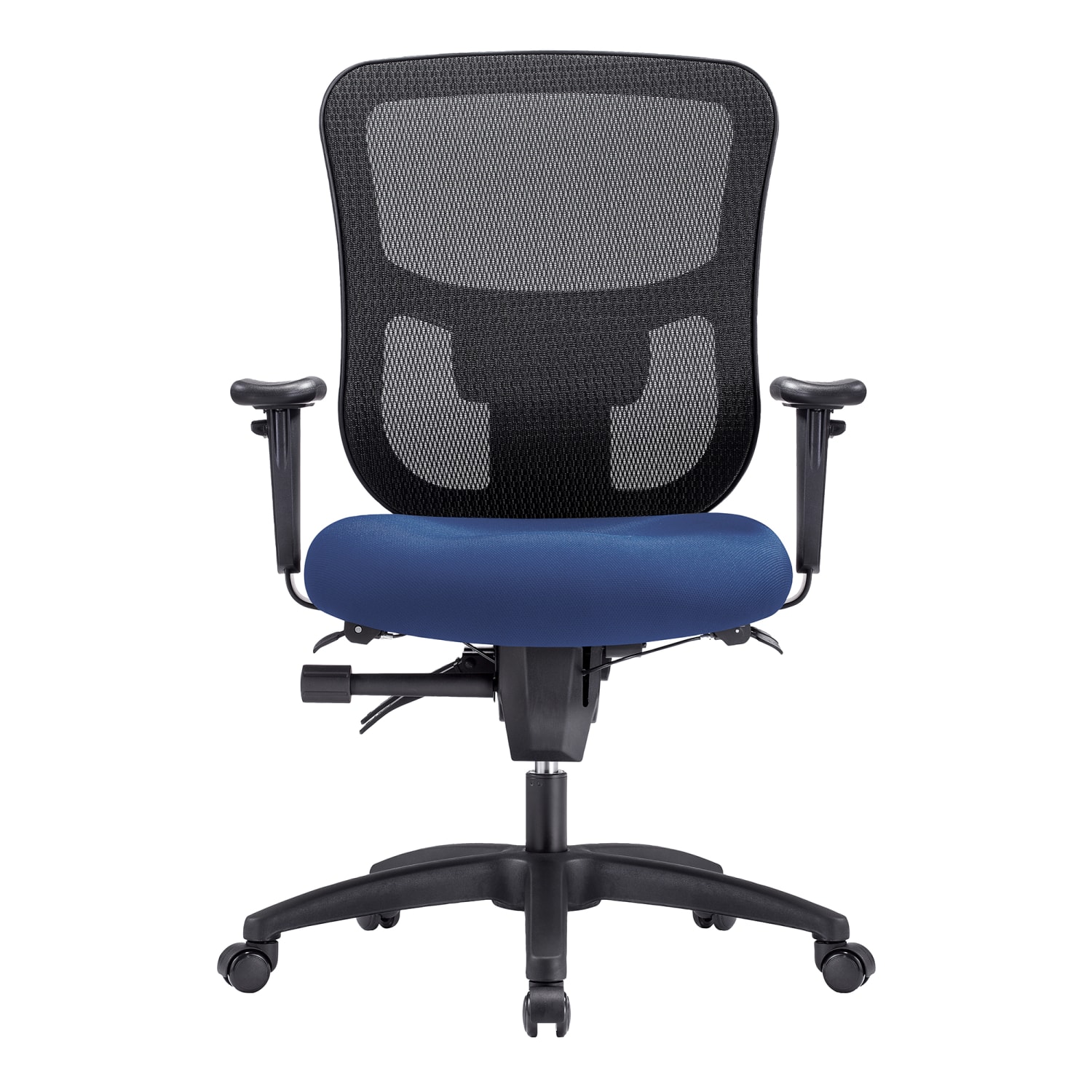 WorkPro 9500XL Series Big & Tall Ergonomic Mesh/Premium Fabric Mid-Back Chair, Black/Royal Blue, BIFMA Compliant - Image 3