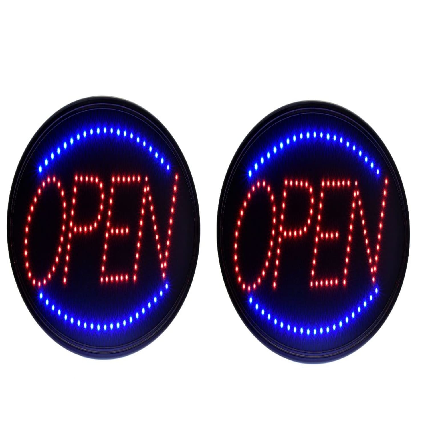 Alpine Industries LED Oval Open Signs, 23in x 14in, Black, Pack Of 2 Signs - Image 3