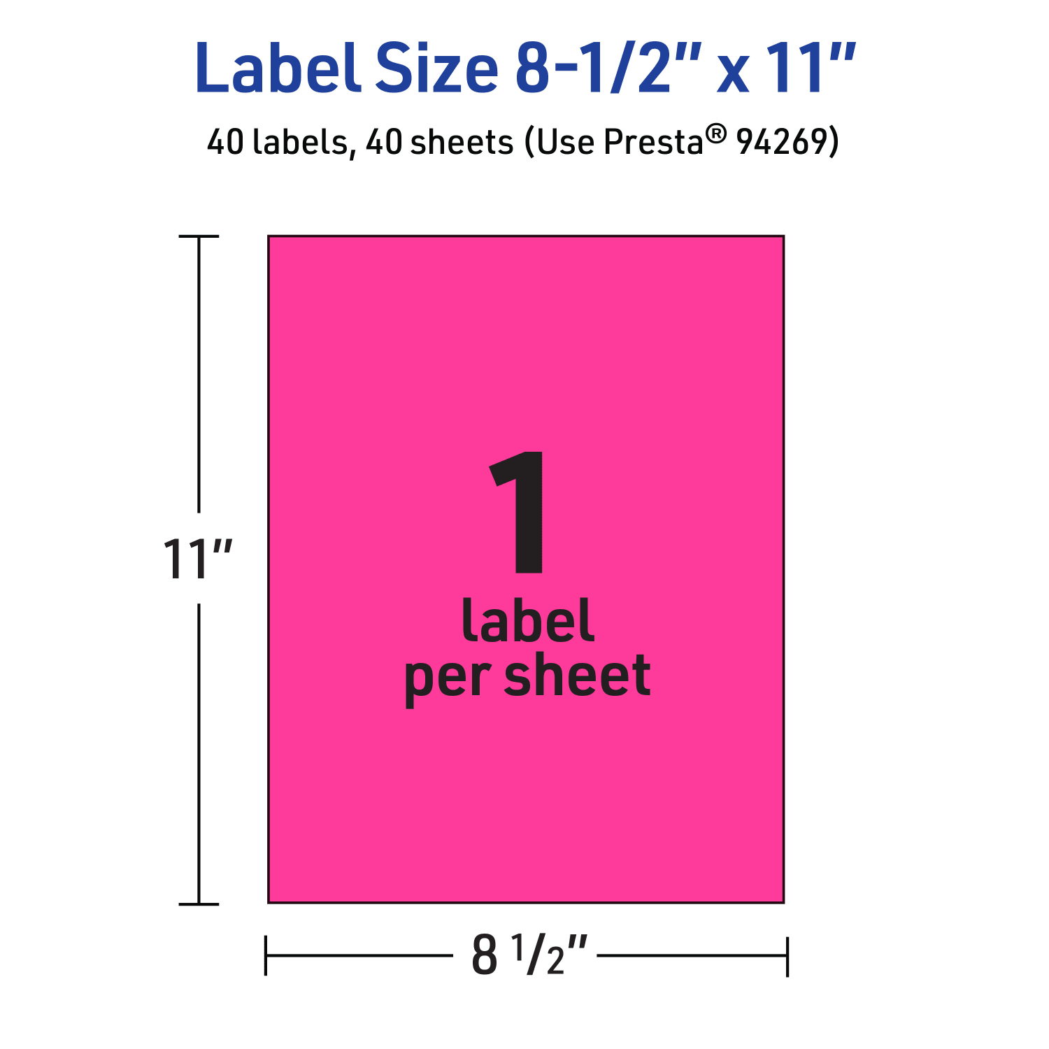 Avery Printable Sticker Paper, 94269-NMP40, Rectangle, 8-1/2in x 11in, Matte Neon Magenta, Pack of 40 - Image 6