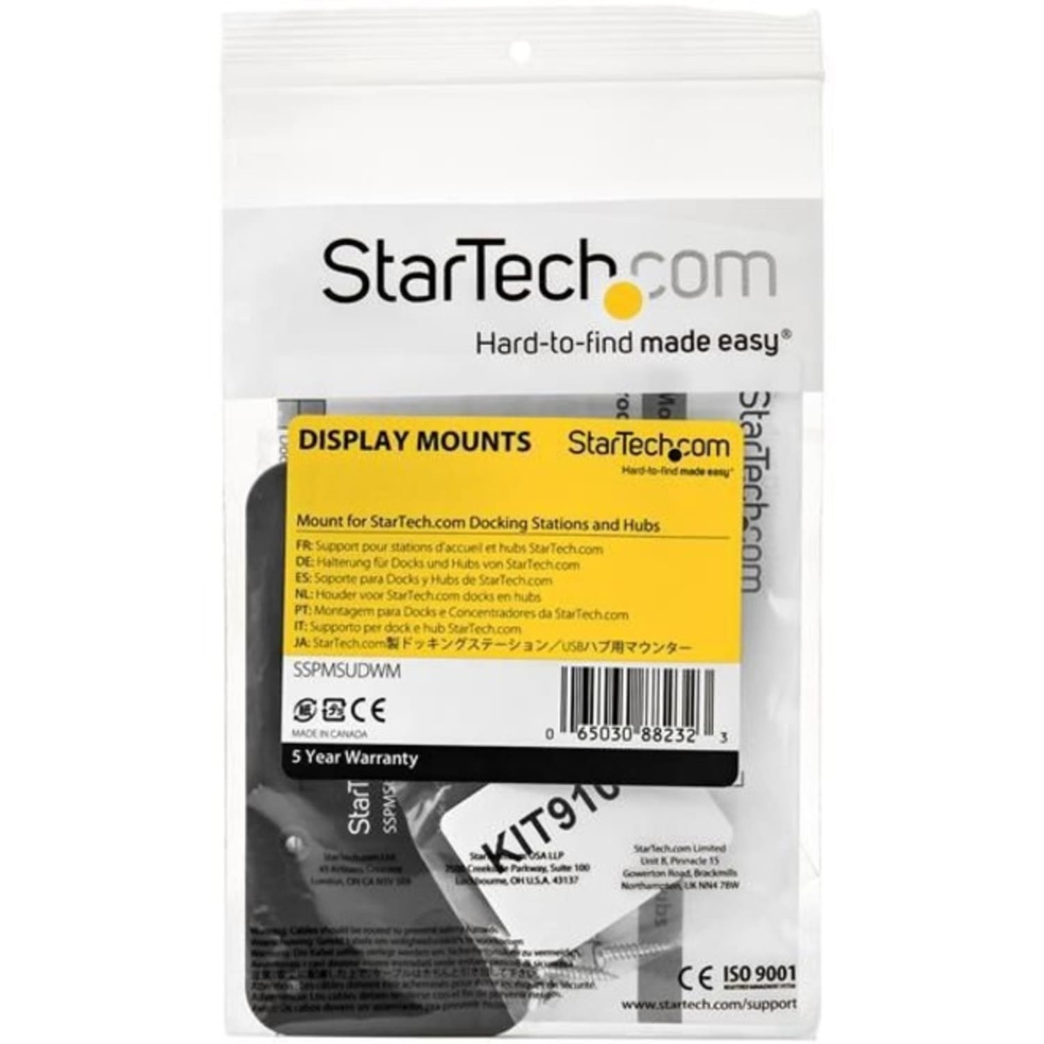 StarTech.com Docking Station Mount - For Compatible StarTech.com Docks / Hubs - Wall Mount or Under-Desk Dock Mount - Steel (SSPMSUDWM) - Image 5