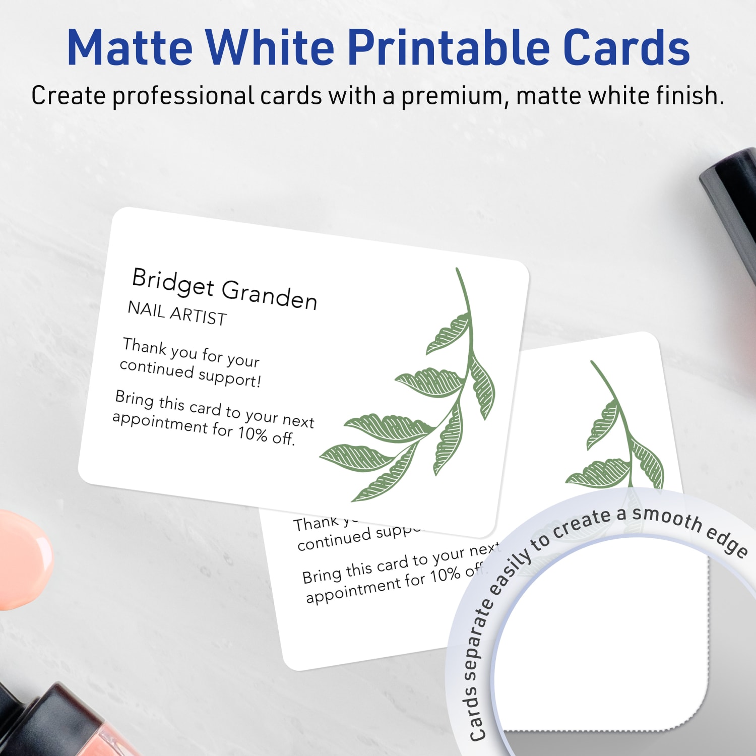 Avery Printable Index Cards With Sure Feed Technology, 3in x 5in Rectangle Rounded Corners, Matte White, Pack Of 75 - Image 3