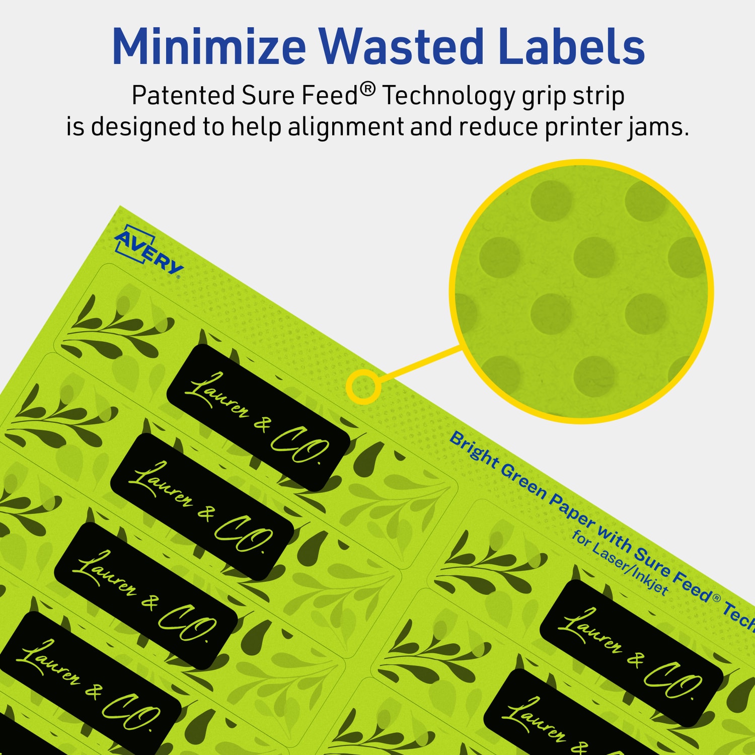 Avery Printable Labels With Sure Feed Technology, 94202-BGP80, Rectangle, 1in x 4in, Matte Bright Green, Pack of 1600 - Image 5