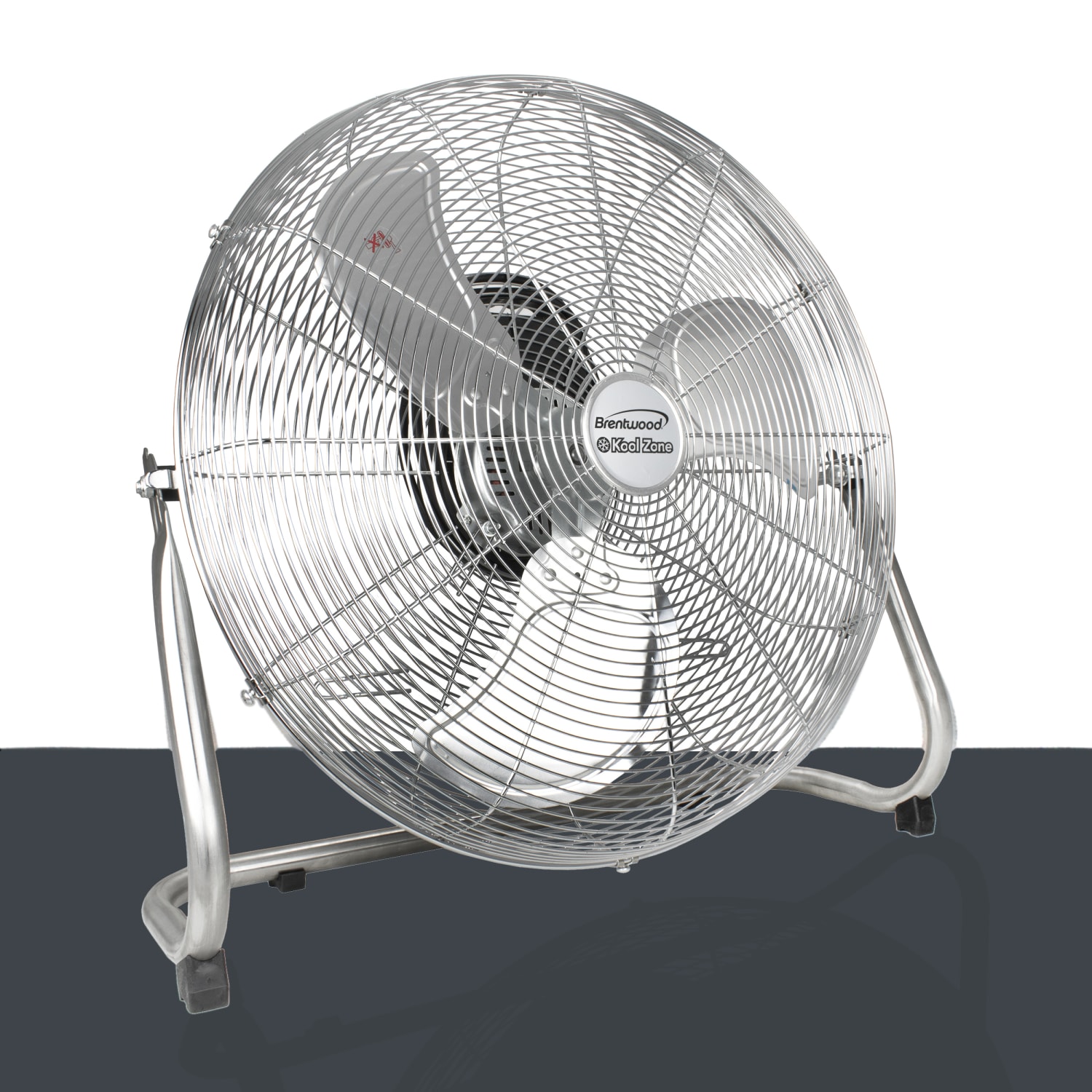 Brentwood Kool Zone 20in 3-Speed Floor Fan, 24in x 23-1/2in, Chrome - Image 4