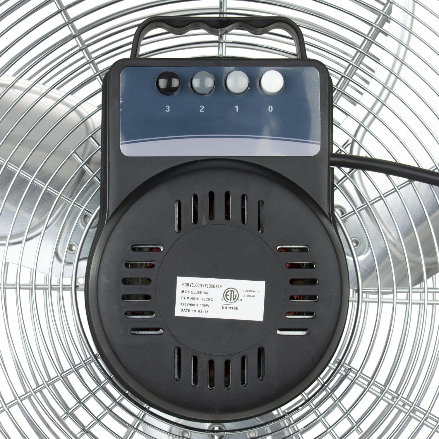 Brentwood Kool Zone 20in 3-Speed Floor Fan, 24in x 23-1/2in, Chrome - Image 6