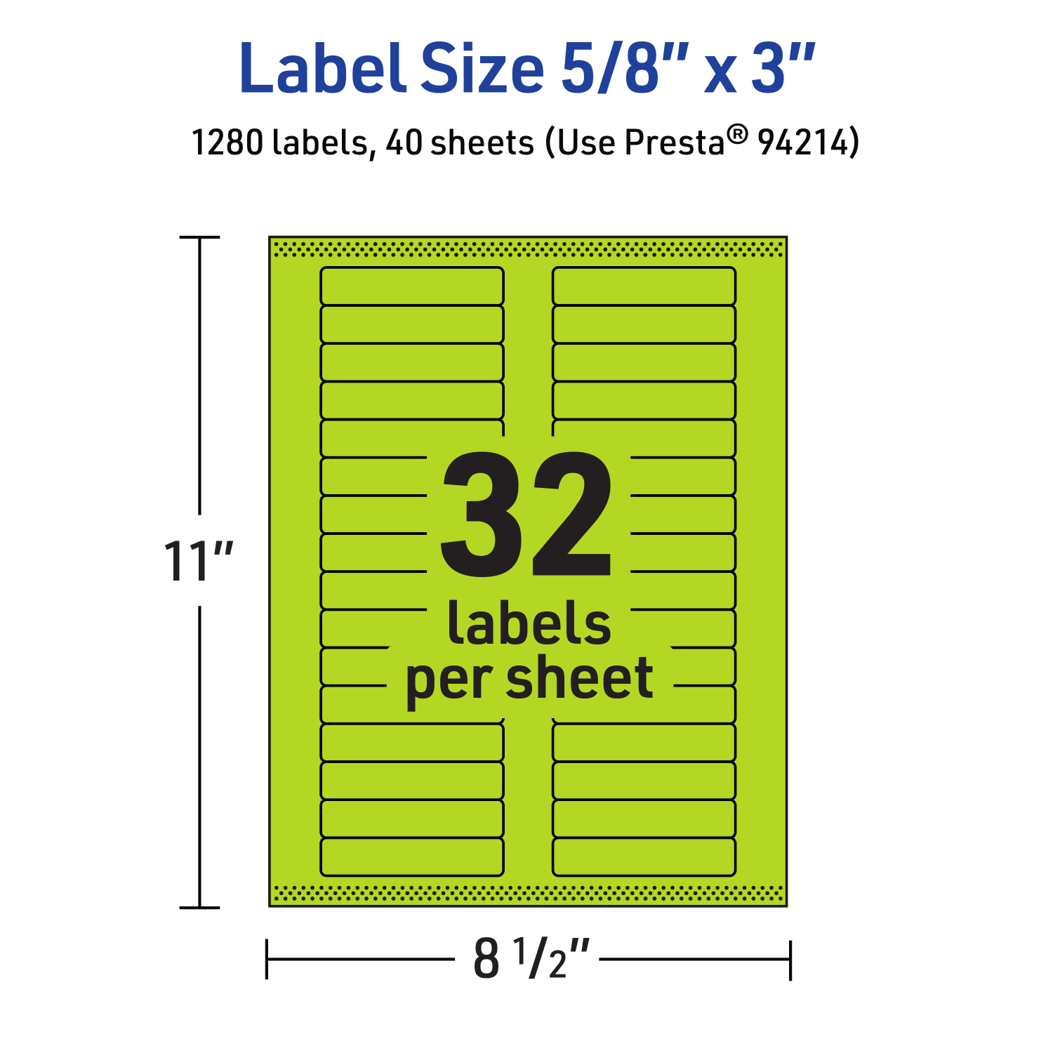 Avery Printable Labels With Sure Feed Technology, 94214-BGP40, Rectangle, 5/8in x 3in, Matte Bright Green, Pack of 1280 - Image 6