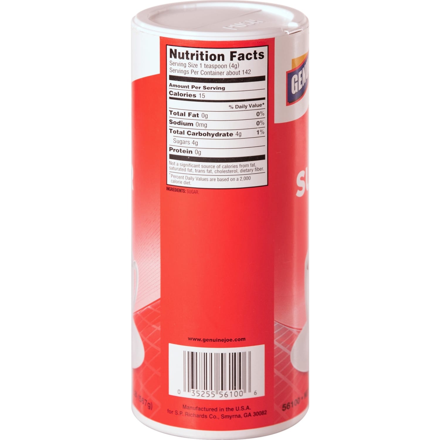 Genuine Joe 20 oz. Sugar Canister - Canister - 1.2 lb (20 oz) - Natural Sweetener - 24/Carton - Image 4