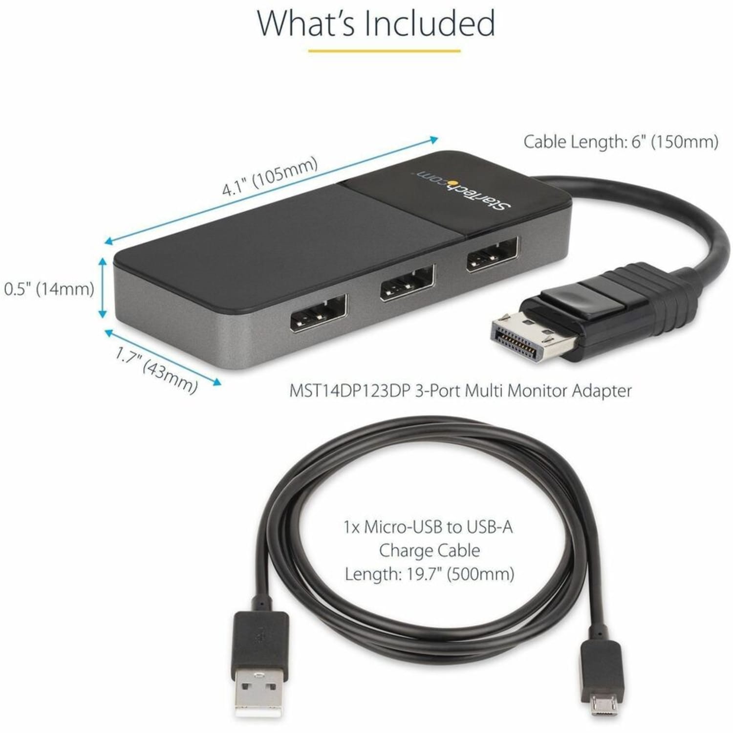 StarTech.com 3 Port DisplayPort MST Hub - 3 x 4K - DP 1.4 Multi Monitor Splitter - Windows - EDID - HDR - DisplayPort to 3 x DisplayPort - Image 6