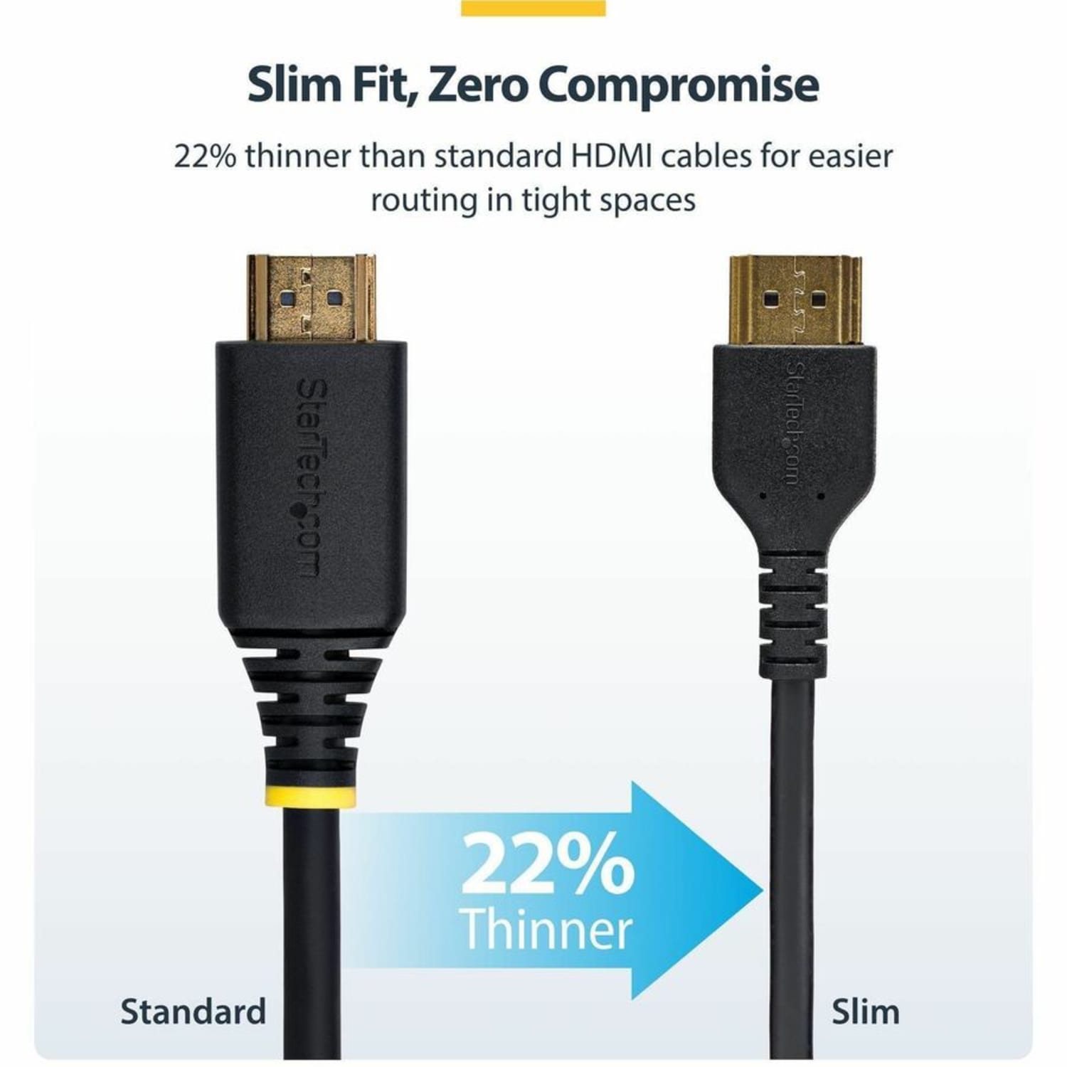 StarTech.com Premium High-Speed HDMI Cable With Ethernet, 3.3ft, RHDMM1MP - Image 5