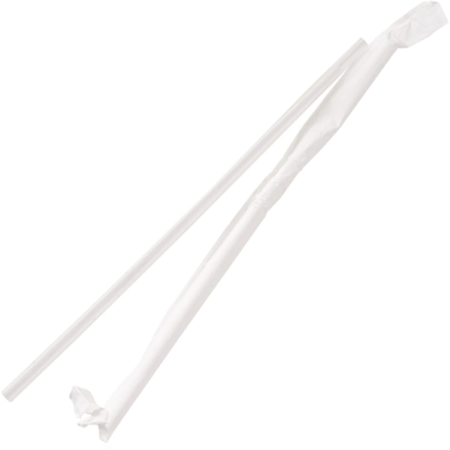 Genuine Joe Jumbo Translucent Straight Straws - 7.75in Length - 6000 / Carton - Clear - Image 4