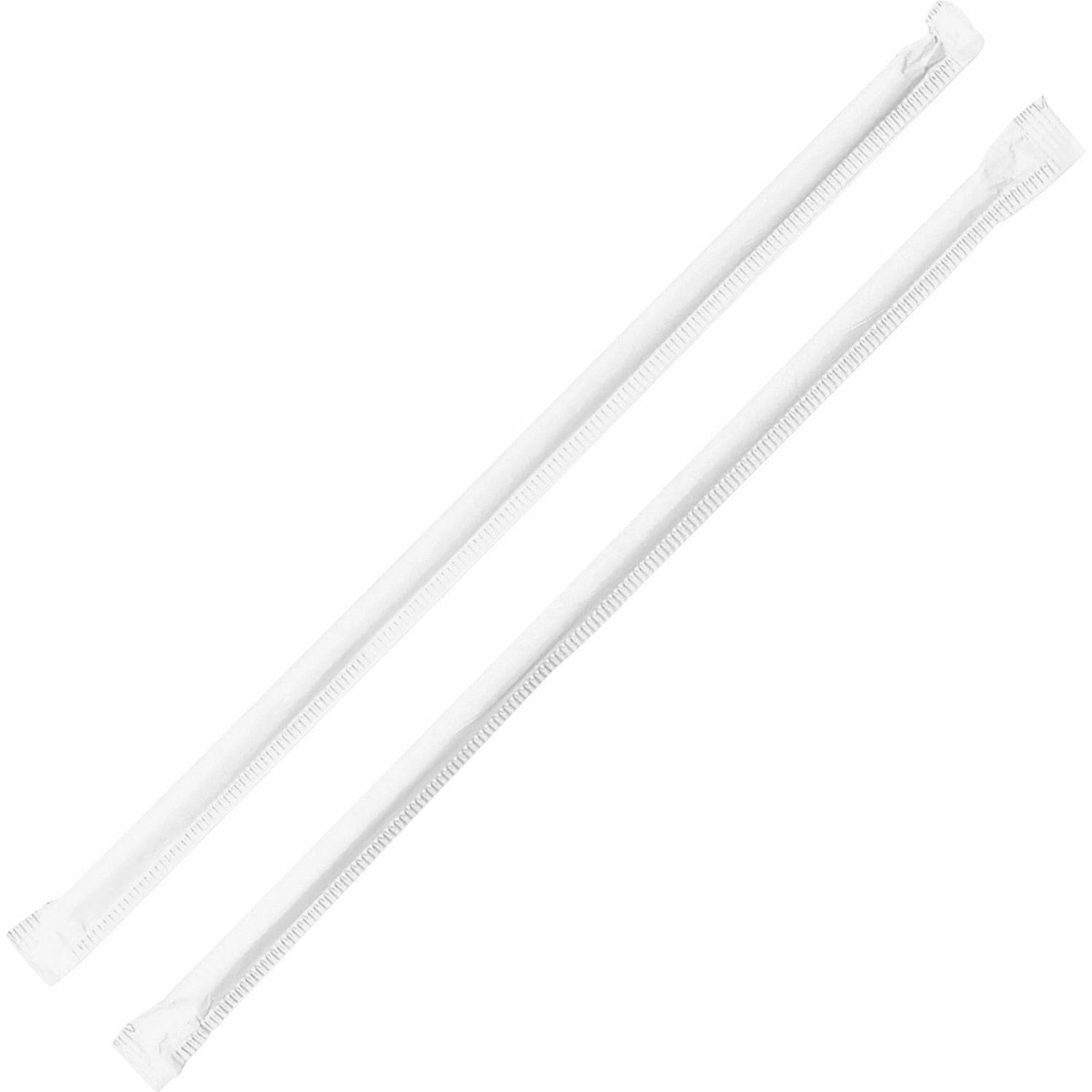 Genuine Joe Jumbo Translucent Straight Straws - 7.75in Length - 6000 / Carton - Clear - Image 5