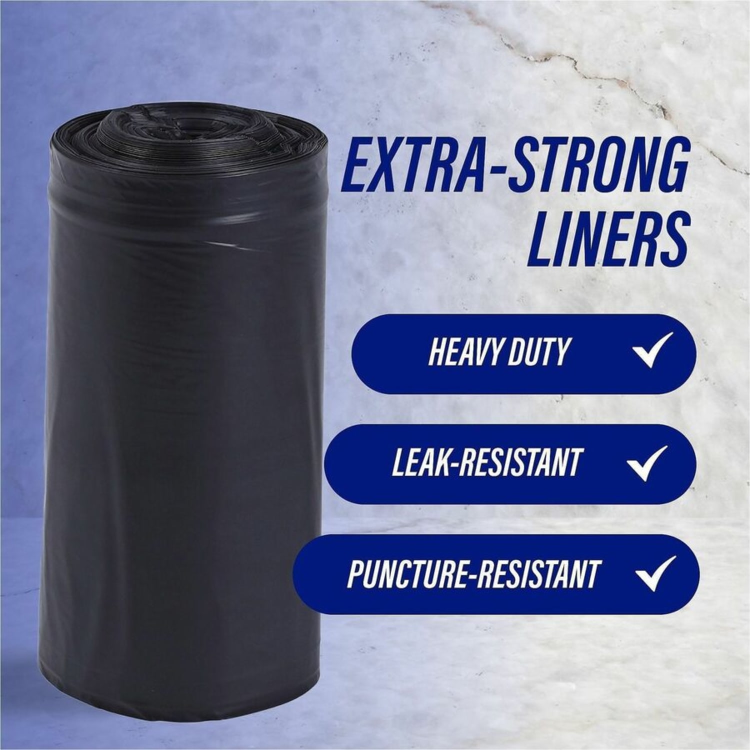 Genuine Joe Trash Bags, 23 gal, 43inH x 28-1/2inW, 70% Recycled, Black, 150 Bags - Image 4