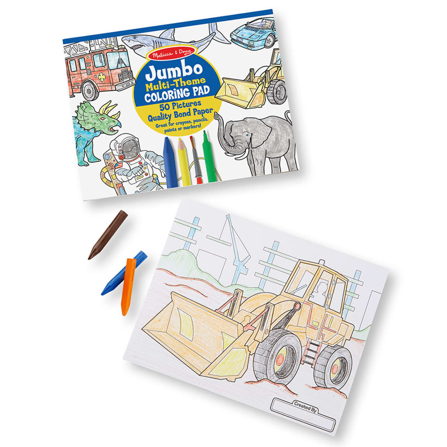 Melissa & Doug Jumbo Multi-Theme Coloring Pad, 11in X 14in, Blue, Pack Of 6 - Image 3