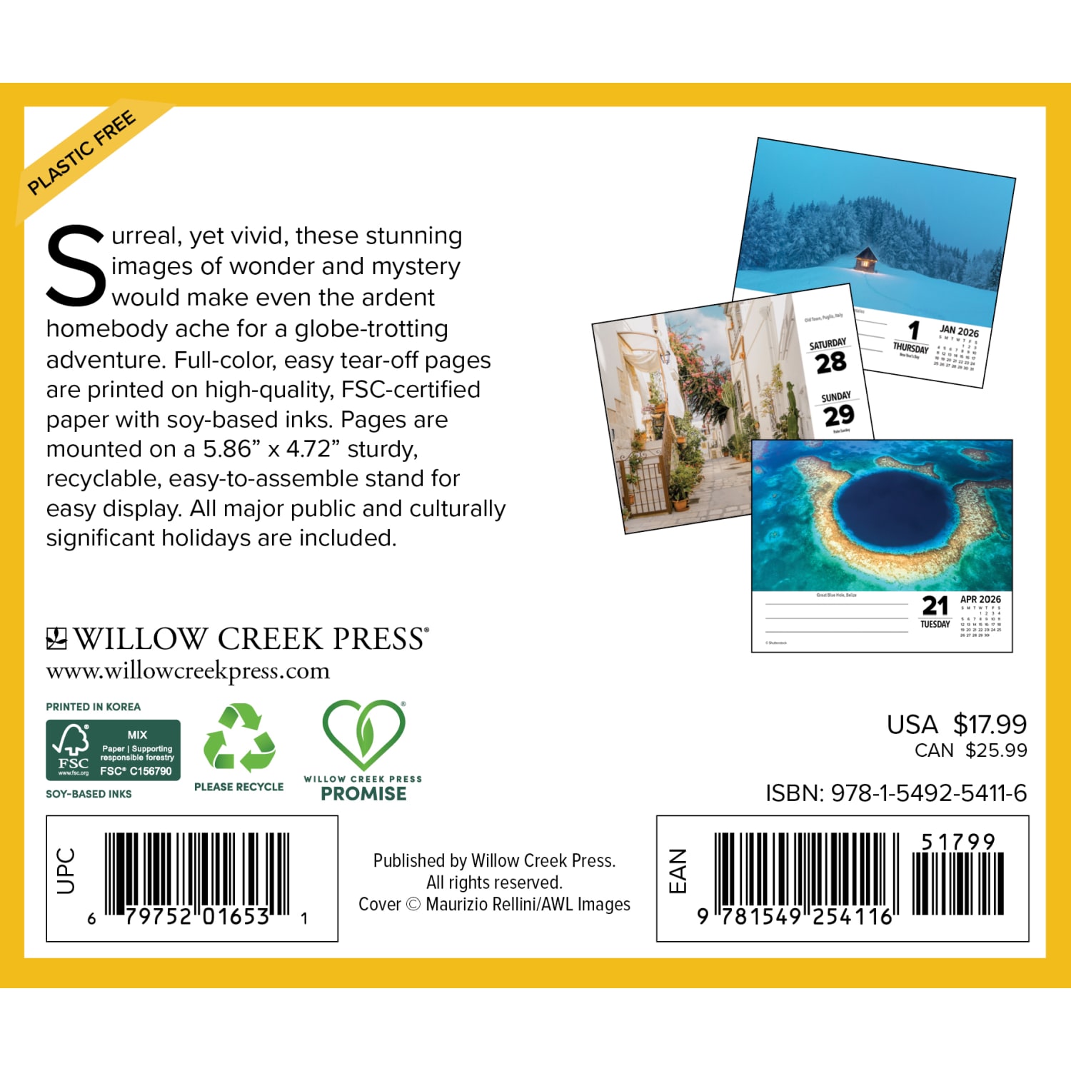 2026 Willow Creek Press Page-A-Day Daily Desk Calendar, 6-1/4in x 5-1/2in, Daily Destinations, January To December, 54116 - Image 6