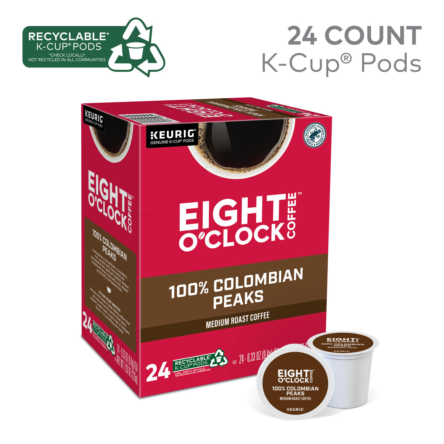 Eight O-Clock Single-Serve Coffee K-Cup Pods, Colombian, Carton Of 24 - Image 5
