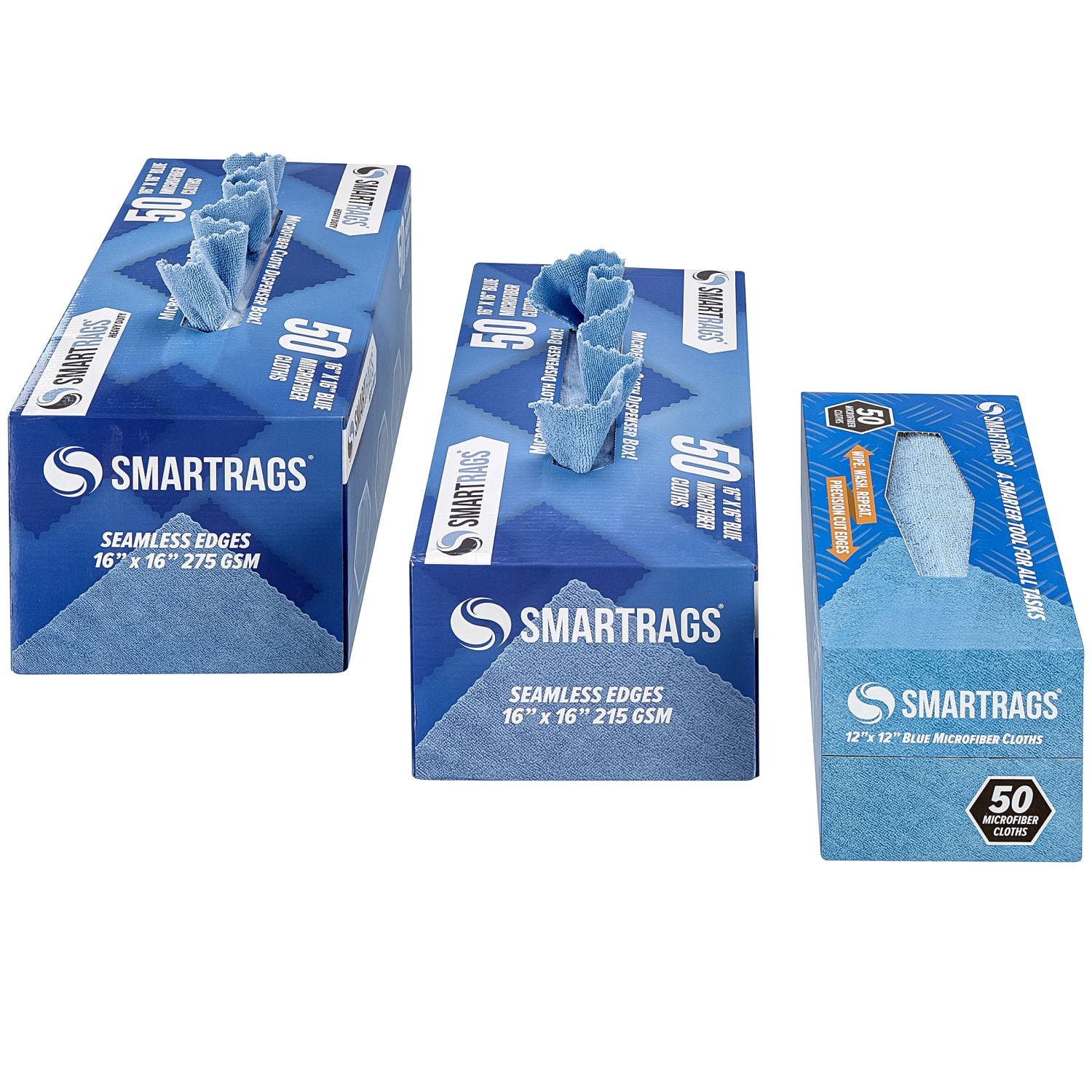 Hospeco SmartRags Disposable Microfiber Towels, 35 Gram, 215 GSM, 16in x 16in, Blue, 50 Towels Per Box, Case Of 8 Boxes - Image 6