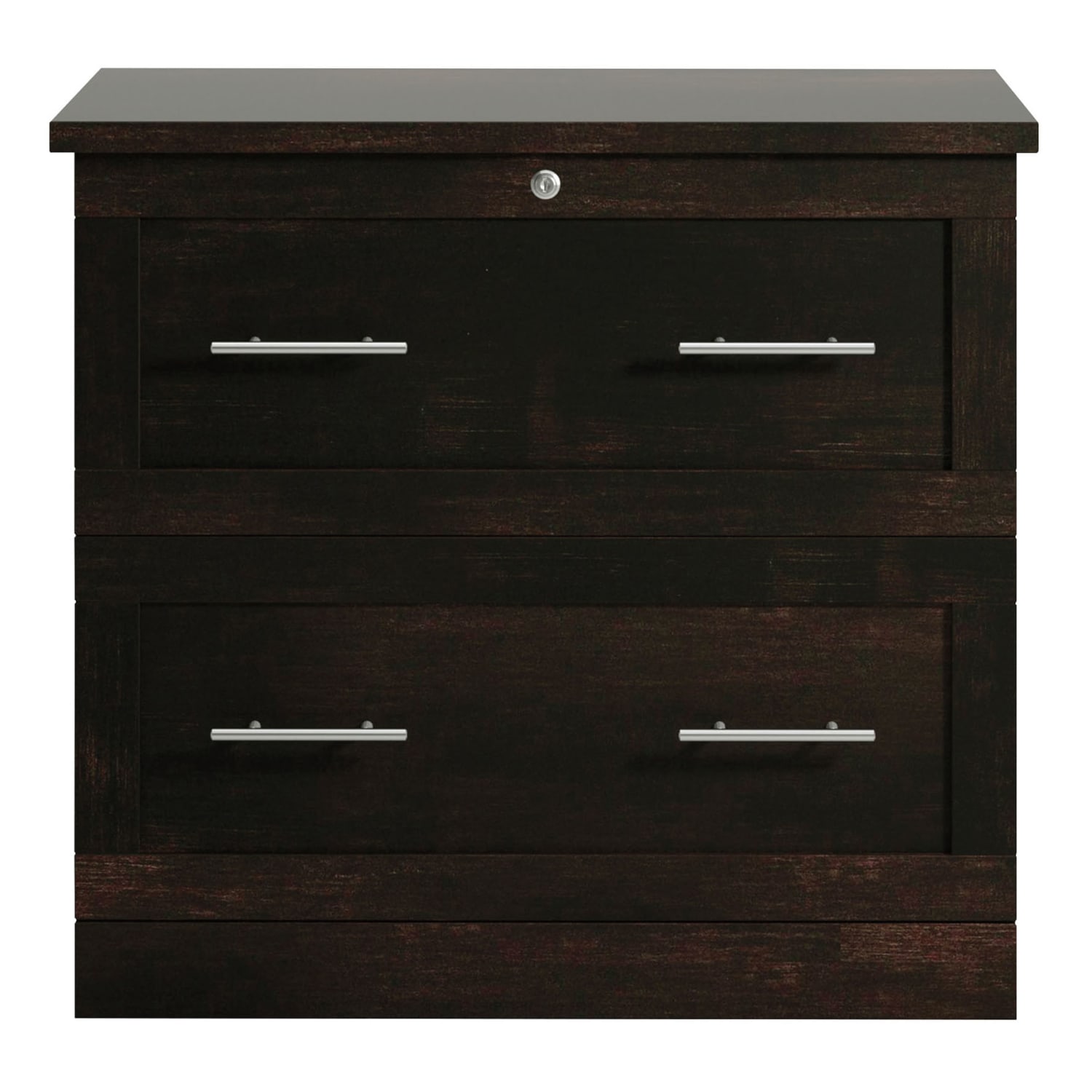 Realspace 29-7/16inW x 18-1/2inD Lateral 2-Drawer File Cabinet, Peppered Black - Image 3