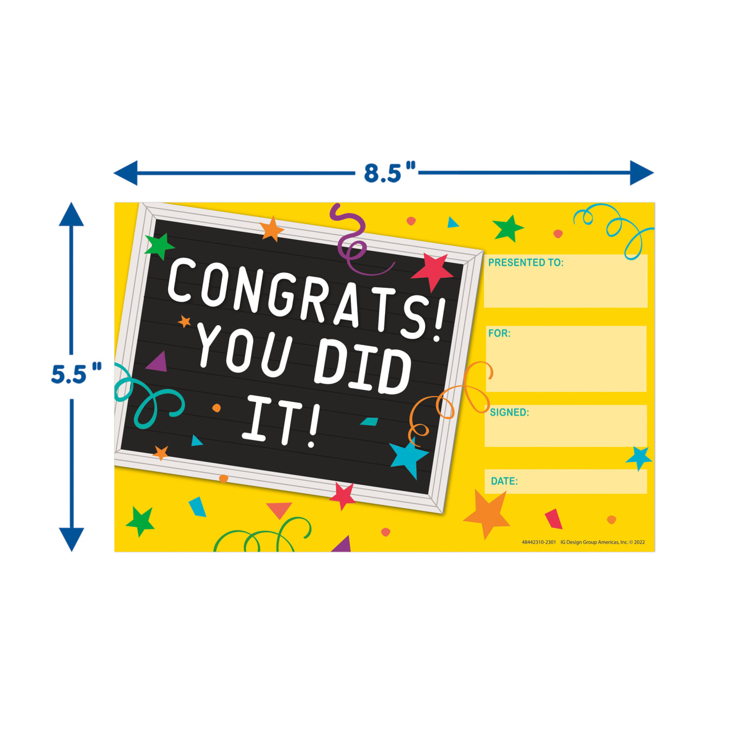 Eureka Recognition Award, You Did It!, 36 Per Pack, Set Of 6 Packs - Image 4