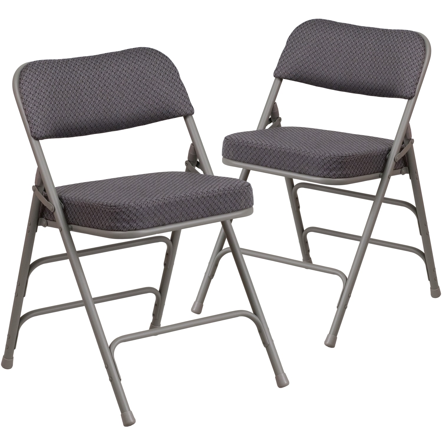 Flash Furniture HERCULES Series Premium Curved Triple Braced Hinged Fabric Upholstered Metal Folding Chairs Gray Set Of 2 Chairs PopularChairscom Flash Furniture HERCULES Series Premium Curved Triple Braced Hinged Fabric Upholstered Metal Folding Chairs Gray Set Of 2 Chairs PopularChairscom