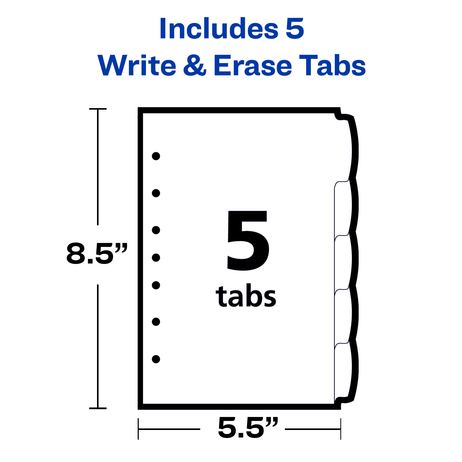 Avery Write & Erase Plastic Dividers, 5 1/2in x 8 1/2in, Multicolor, 5-Tab - Image 6