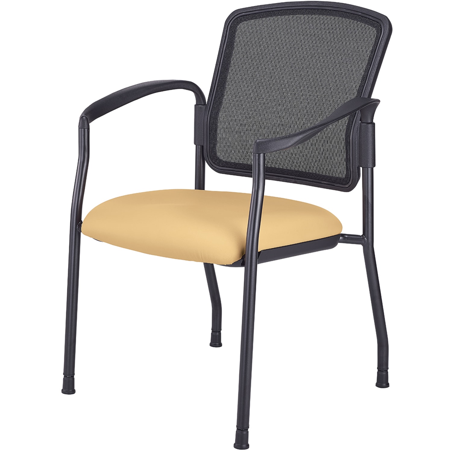 WorkPro Spectrum Series Mesh/Vinyl Stacking Guest Chair With Antimicrobial Protection, With Arms, Tan, Set Of 2 Chairs, BIFMA Compliant - Image 3