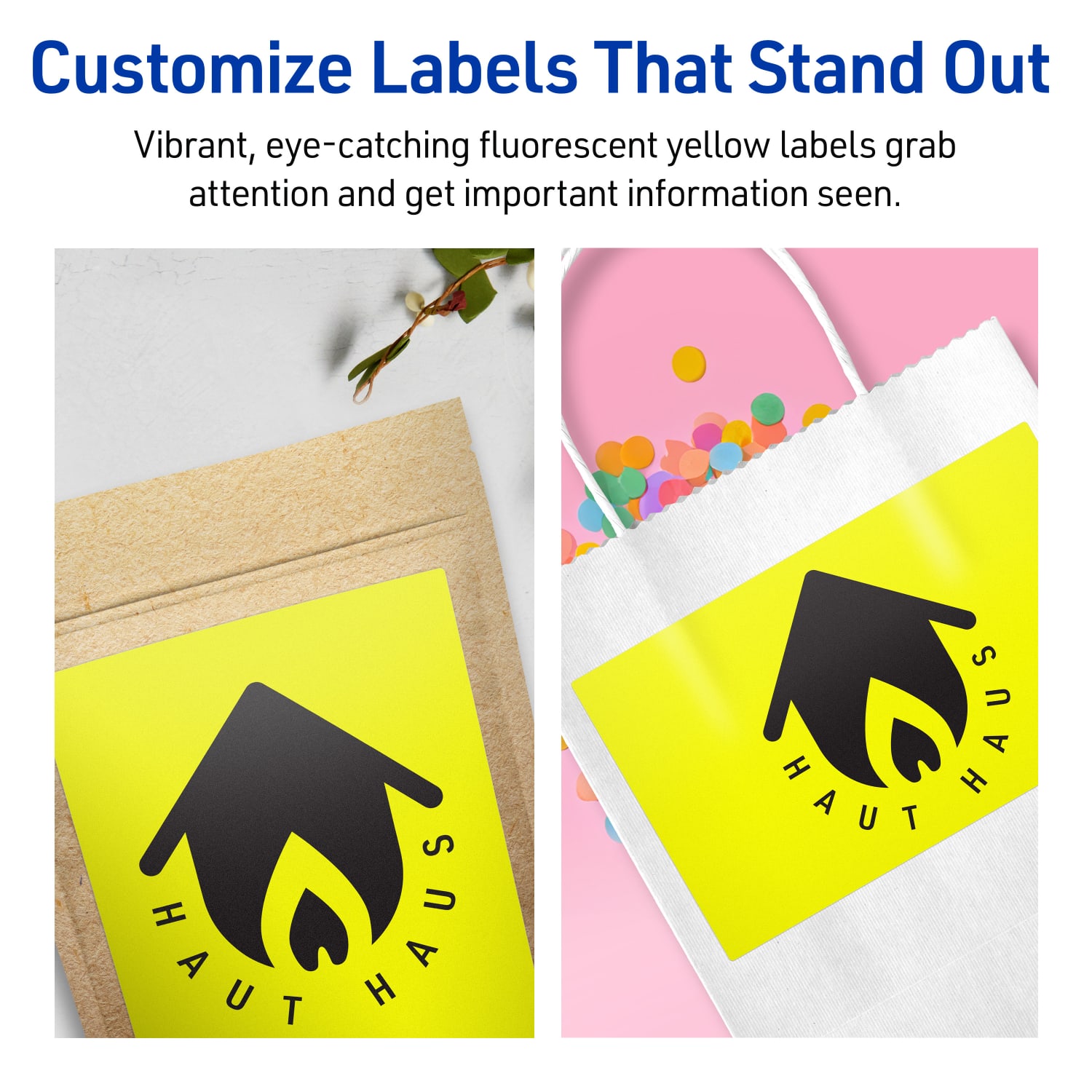 Avery Print-To-The-Edge Labels With Sure Feed Technology And Easy Peel, 94255-NYP20, Rectangle, 4-3/4in x 7-3/4in, Matte Neon Yellow, Pack of 40 - Image 4