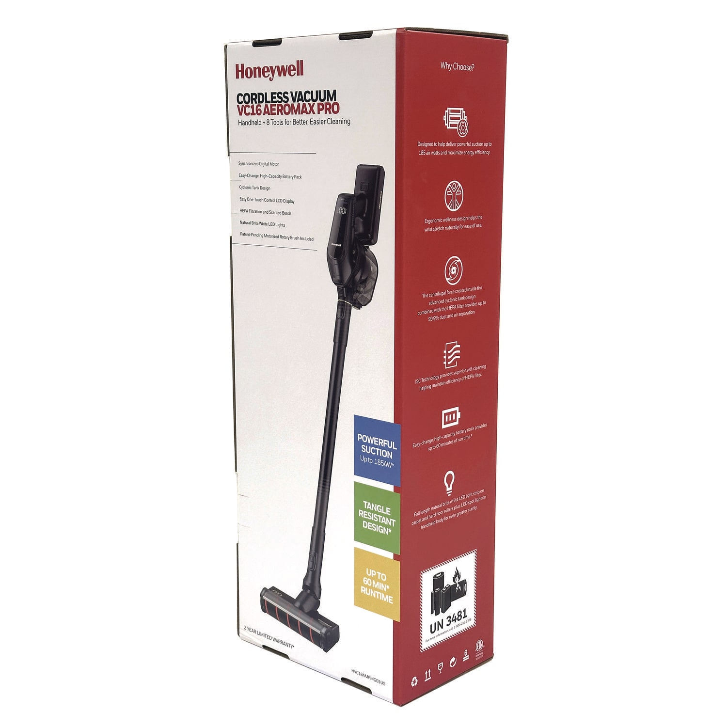 Honeywell Aeromax Pro VC16 Cordless Vacuum, 8.5in Cleaning Path, Dark Silver - Image 4