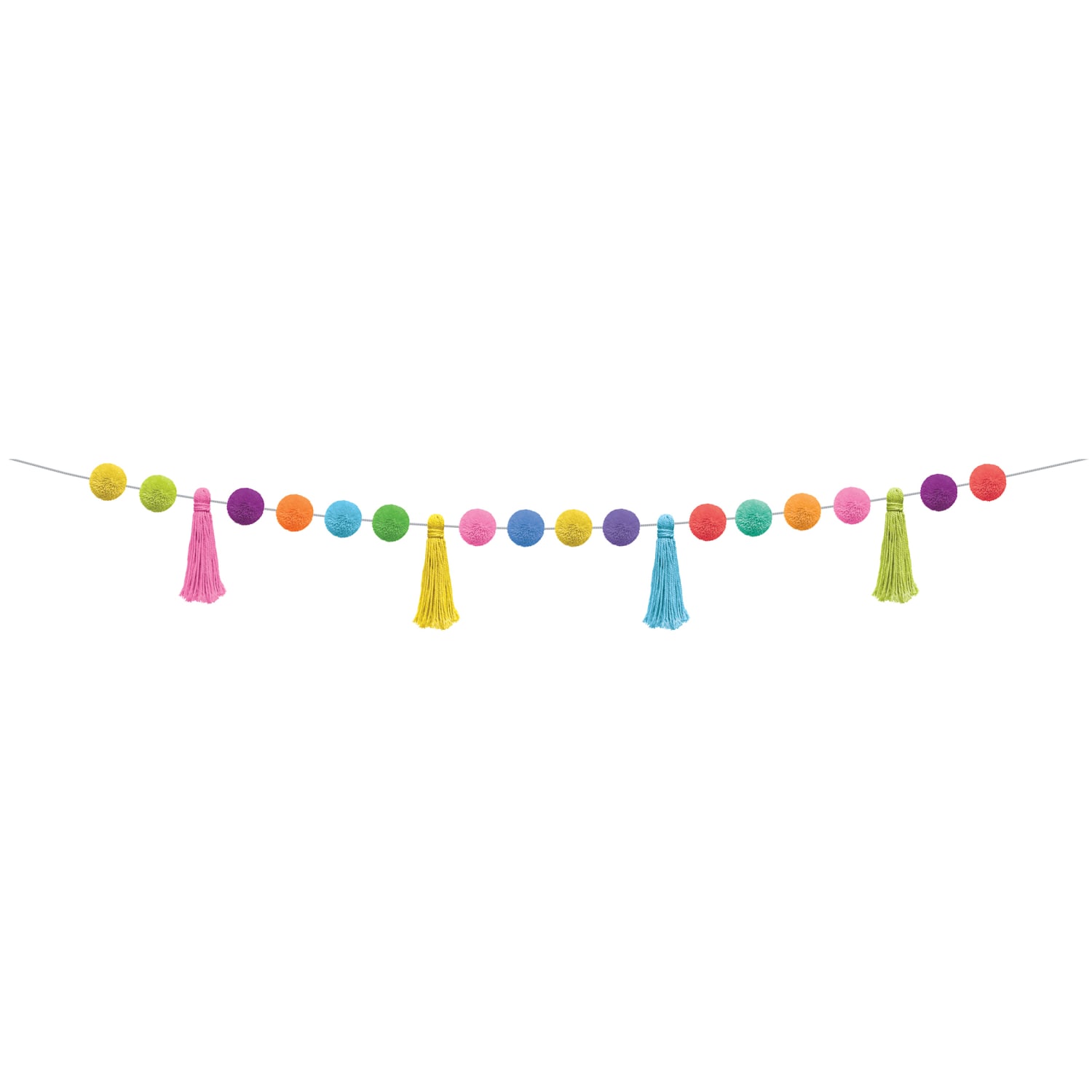 Teacher Created Resources Garlands, Colorful Pom-Poms and Tassels, Pack Of 3 Garlands - Image 4