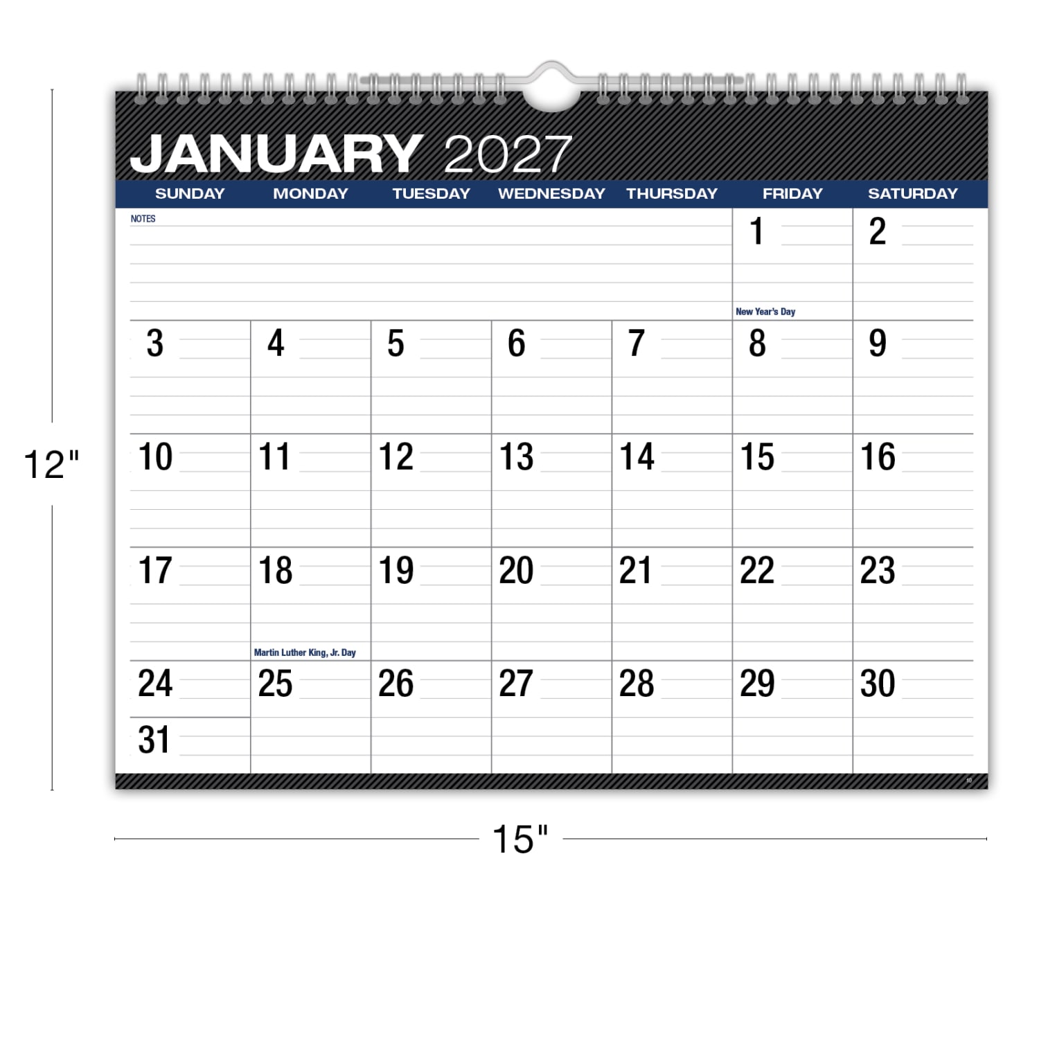 2026-2027 Excello Brands Academic Year Large Print Wall Calendar, 15in x 12in, Black, April To December, Total Qty 1 - Image 6