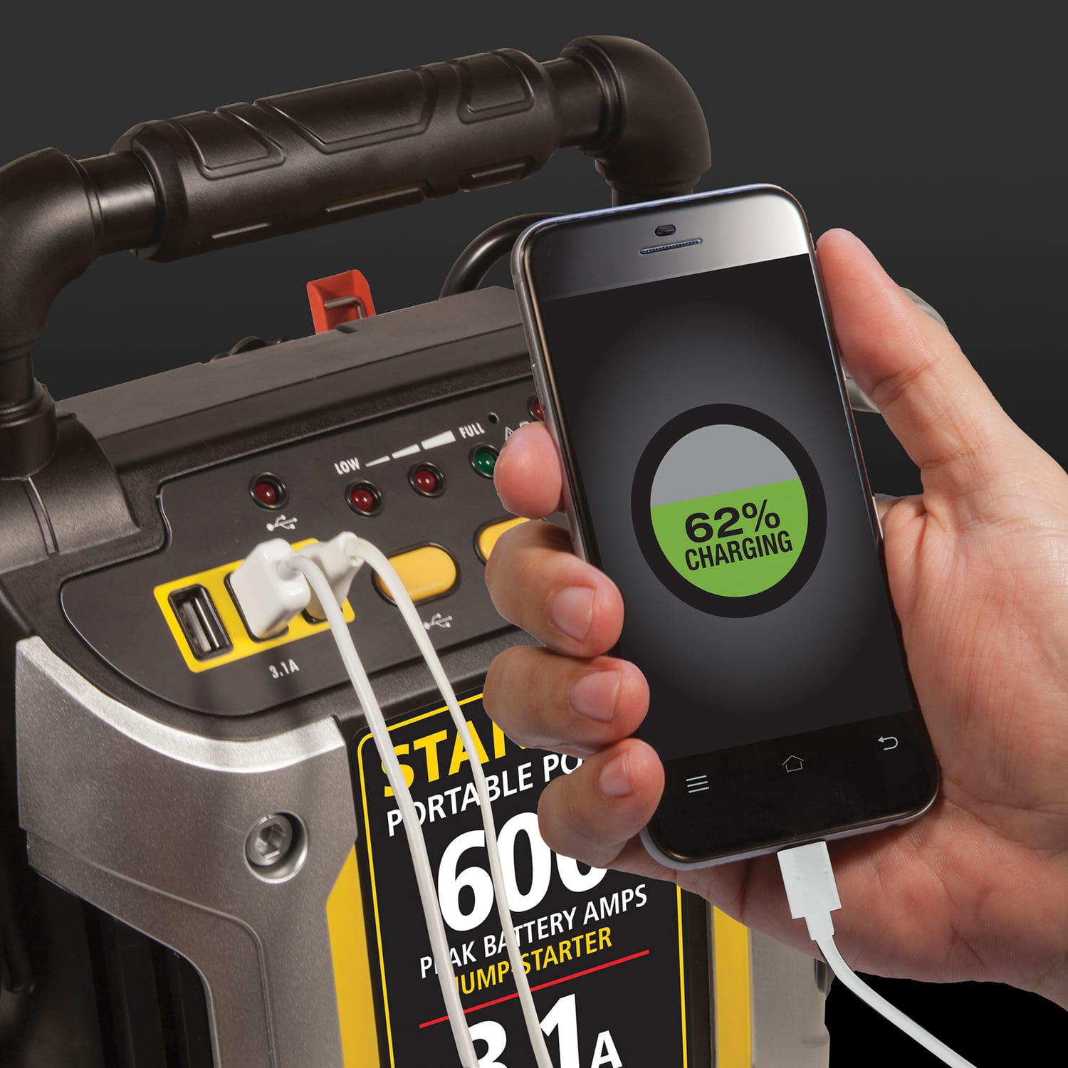 STANLEY J309 600-Amp-Peak 12-Volt Rechargeable Jump Starter and Power Station - Image 6