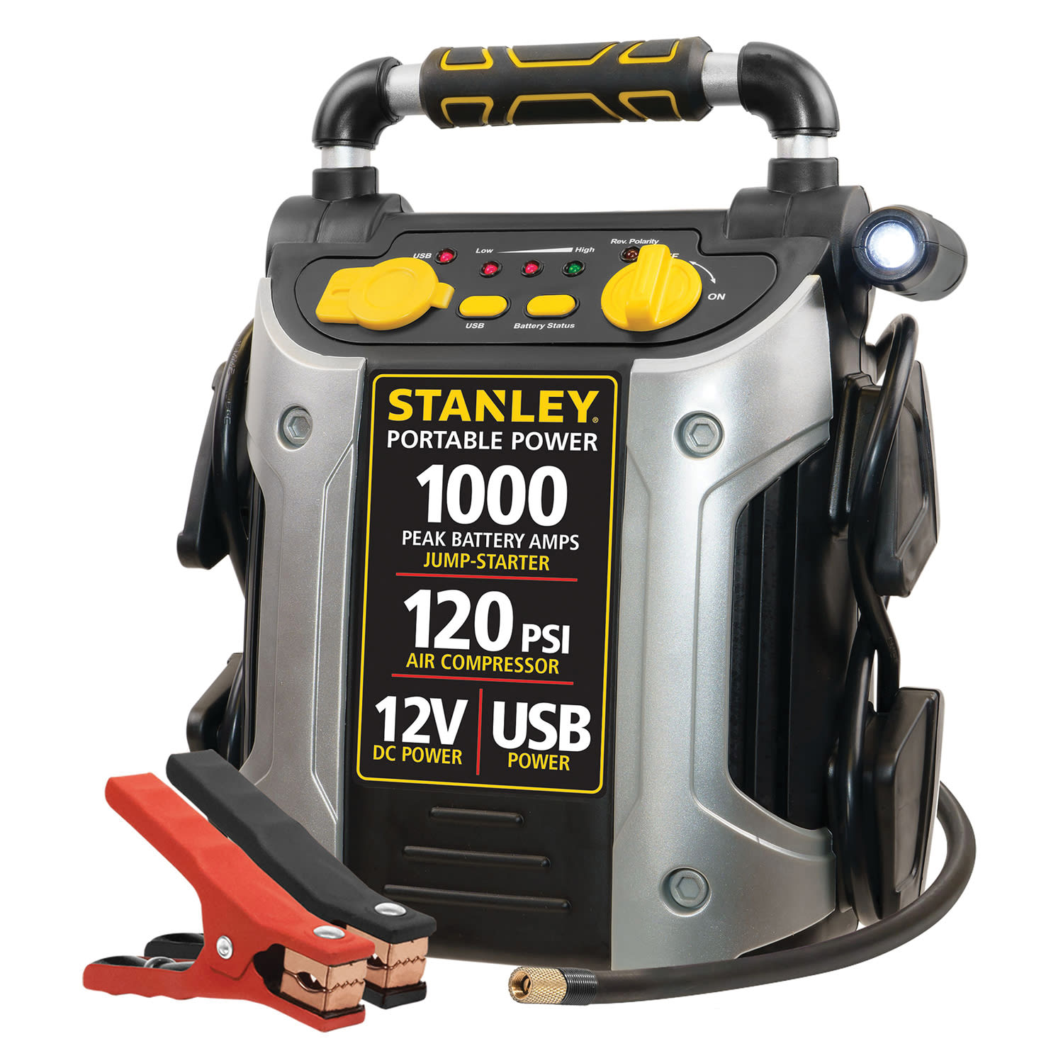 STANLEY J5C09 1,000-Amp-Peak 12-Volt Rechargeable Jump Starter with Air Compressor,