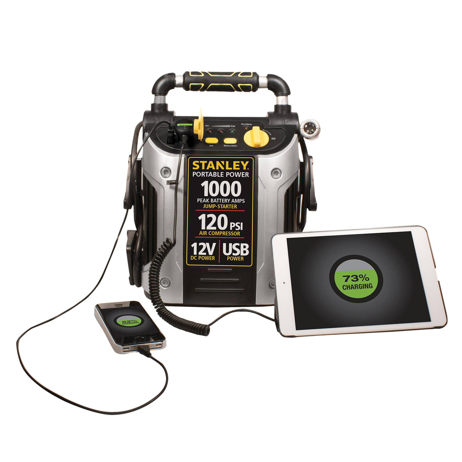 STANLEY J5C09 1,000-Amp-Peak 12-Volt Rechargeable Jump Starter with Air Compressor, - Image 3