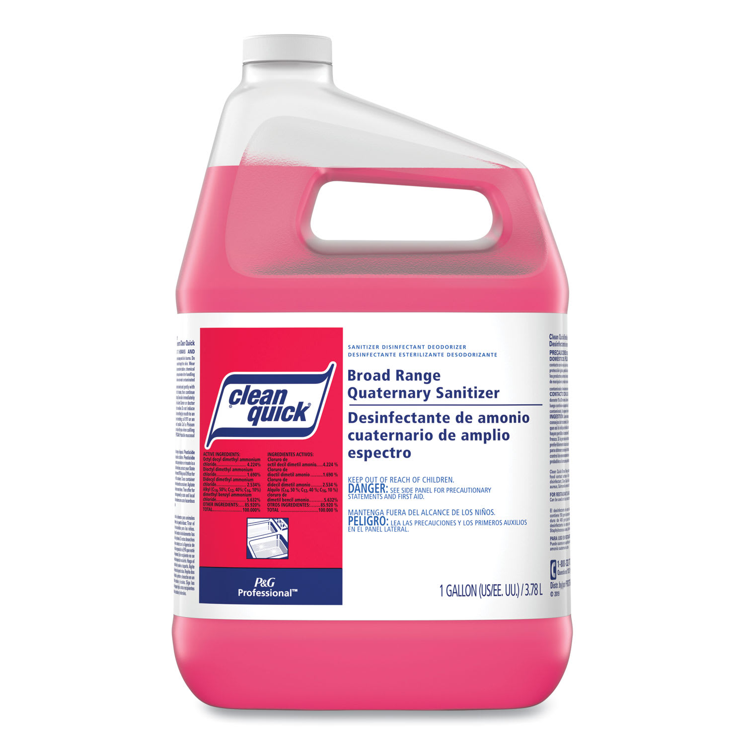 Clean Quick Broad Range Quaternary Sanitizer, Sweet Scent, 1 gal Bottle, 3/Carton - Image 6