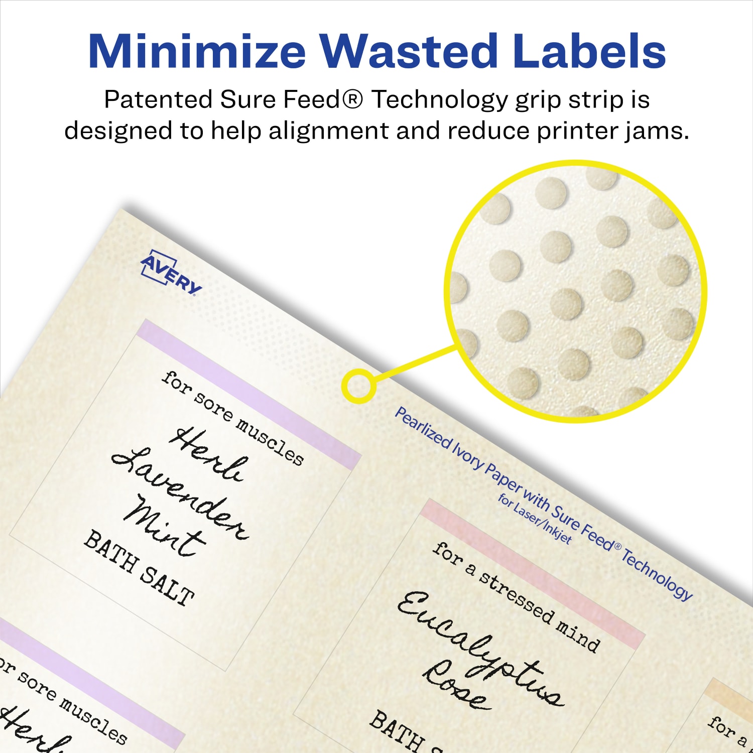 Avery Pearlized Permanent Labels With Sure Feed, 94105-PIP10, Square, 2-1/8in x 2-1/8in, Ivory, Pack Of 120 Labels - Image 5