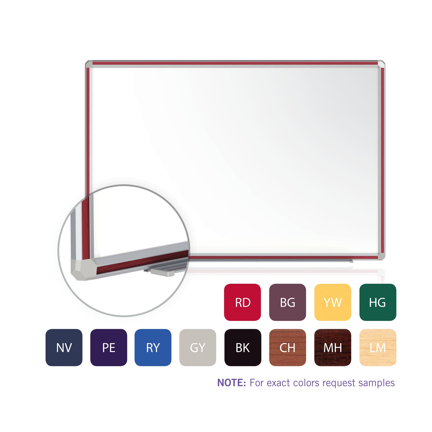 Ghent DecoAurora Magnetic Dry-Erase Whiteboard, Porcelain, 48in x 96in, White, Black Aluminum Frame - Image 3