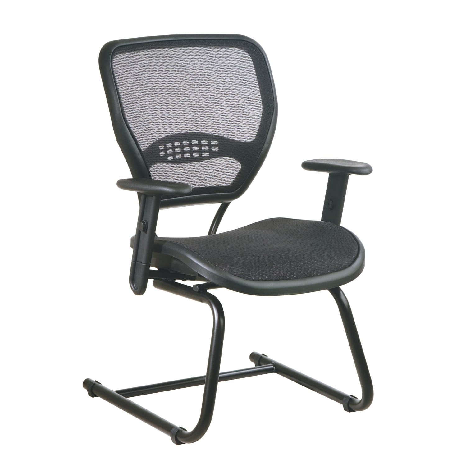 Office Star Space Seating 55 Series Air Grid Deluxe Visitors Chair, Black